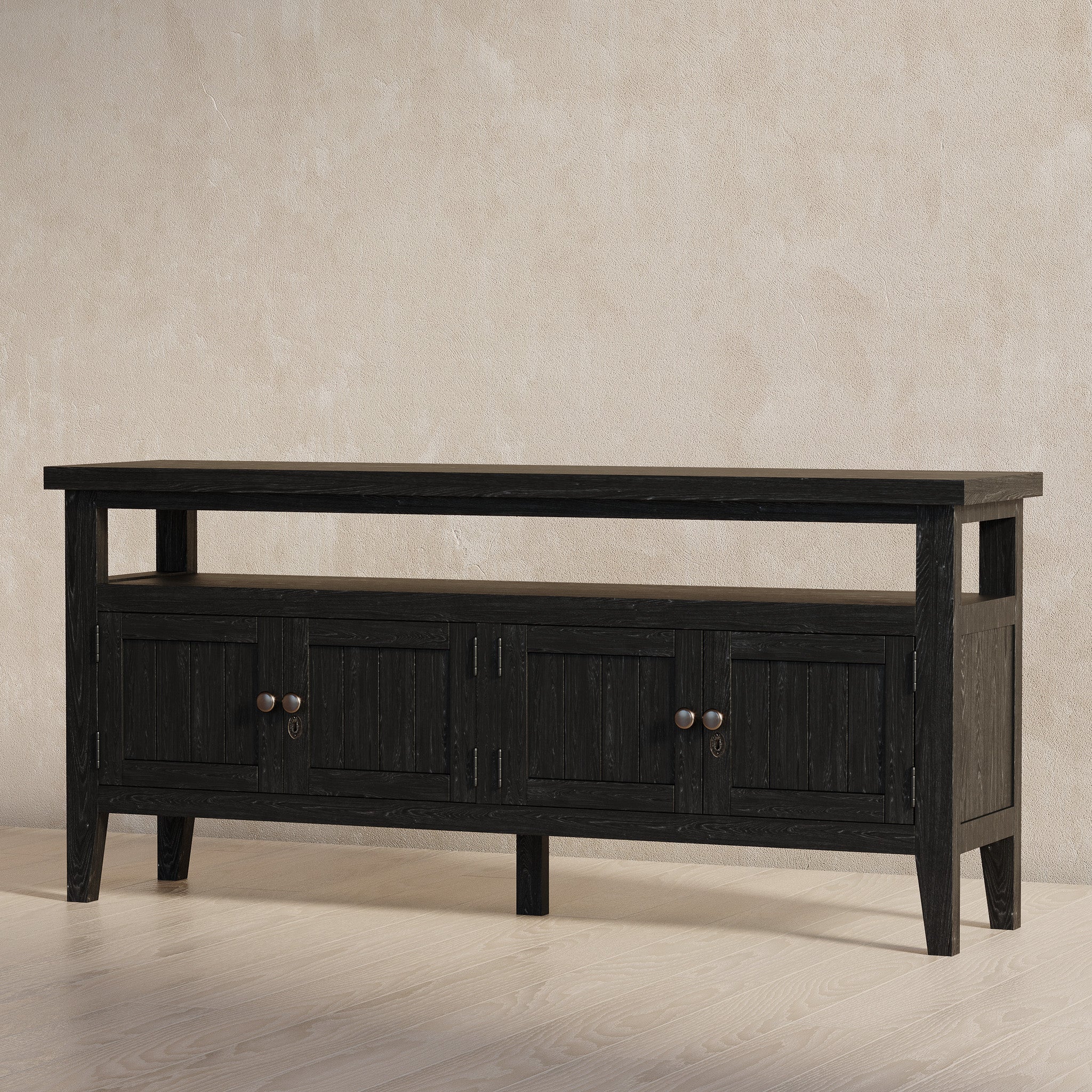 Turner Classical Wooden Media Unit in Antiqued Black Finish in Media Units by VMI