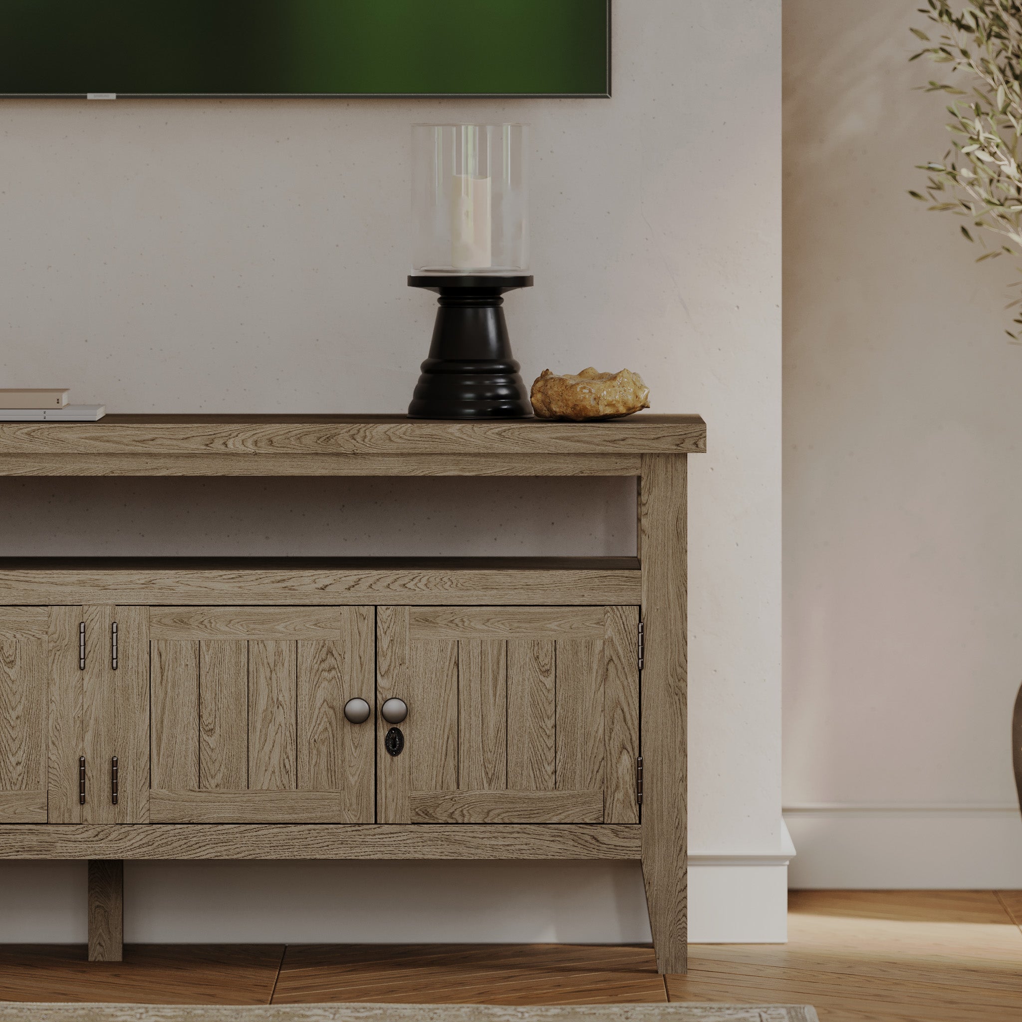 Turner Classical Wooden Media Unit in Antiqued Grey Finish in Media Units by VMI