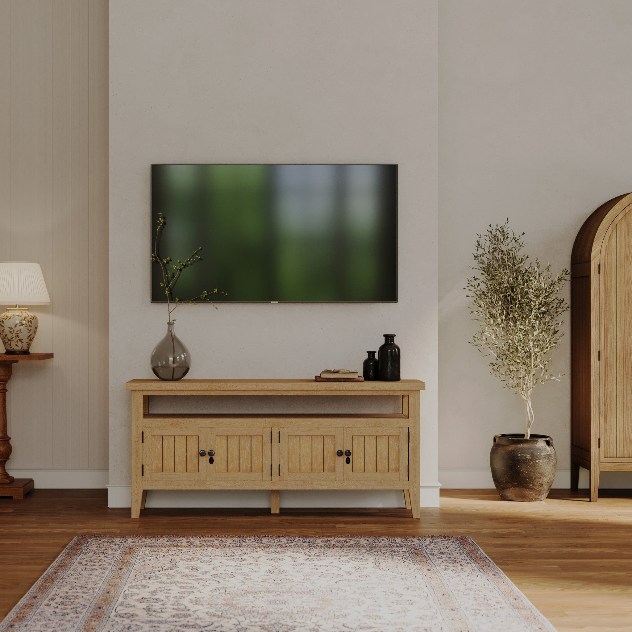 Turner Classical Wooden Media Unit in Antiqued Natural Finish in Media Units by VMI