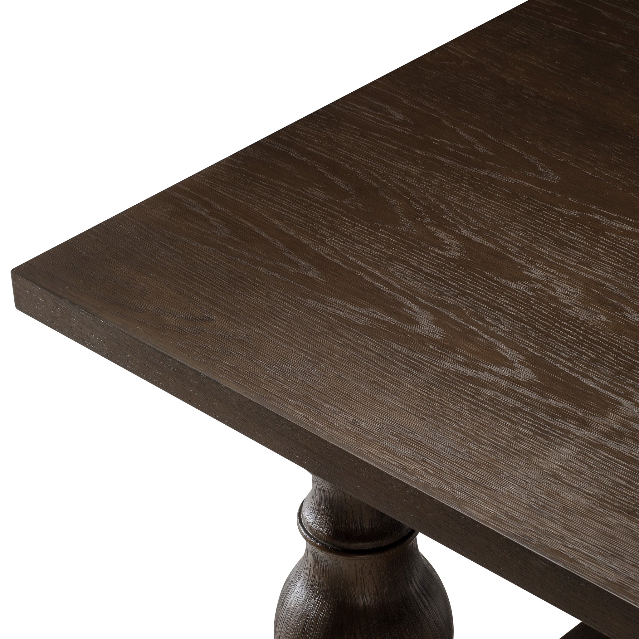 Leon Classical Wooden Dining Table in Antiqued Brown Finish in Dining Furniture by Maven Lane