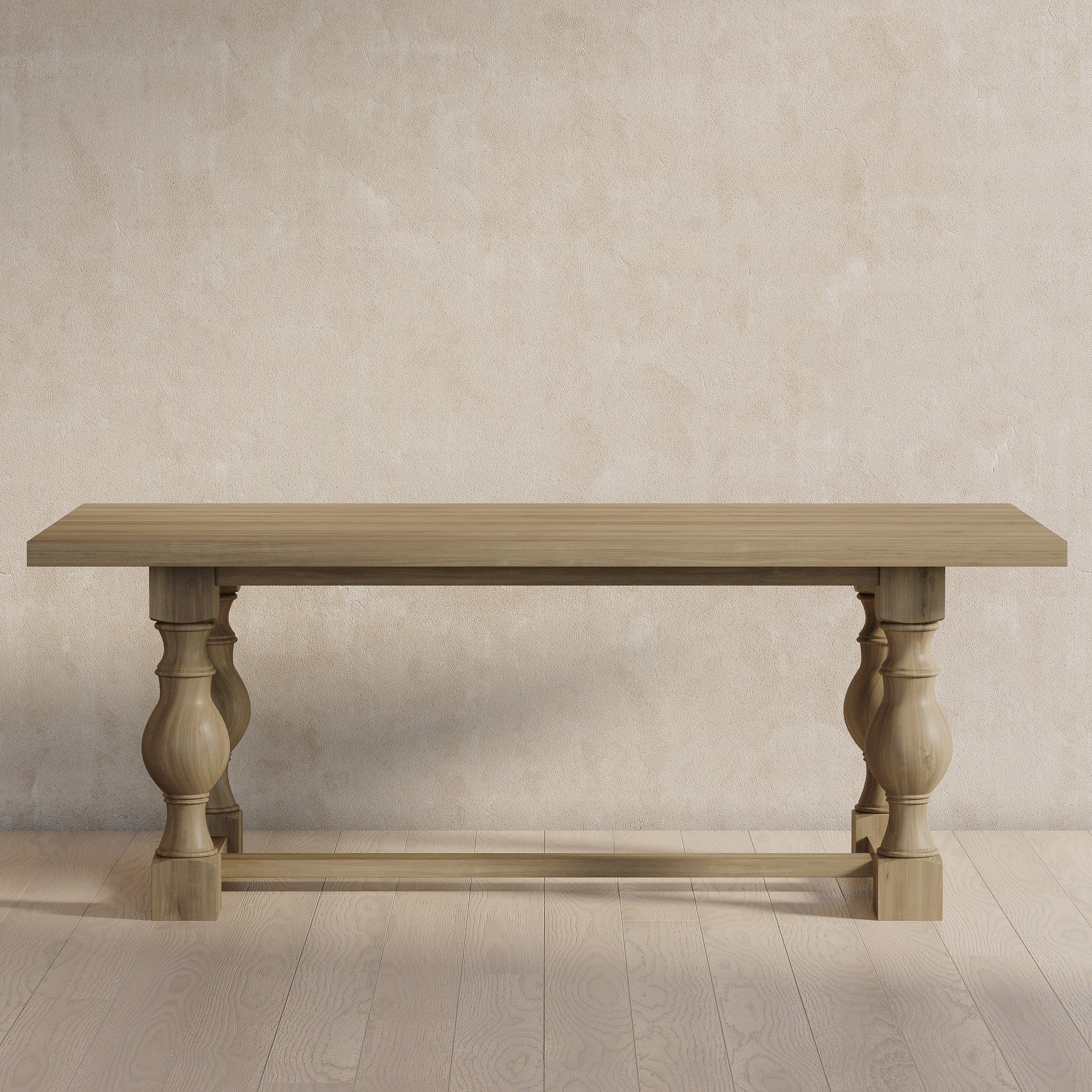 Leon Classical Wooden Dining Table in Antiqued Grey Finish in Dining Furniture by Maven Lane