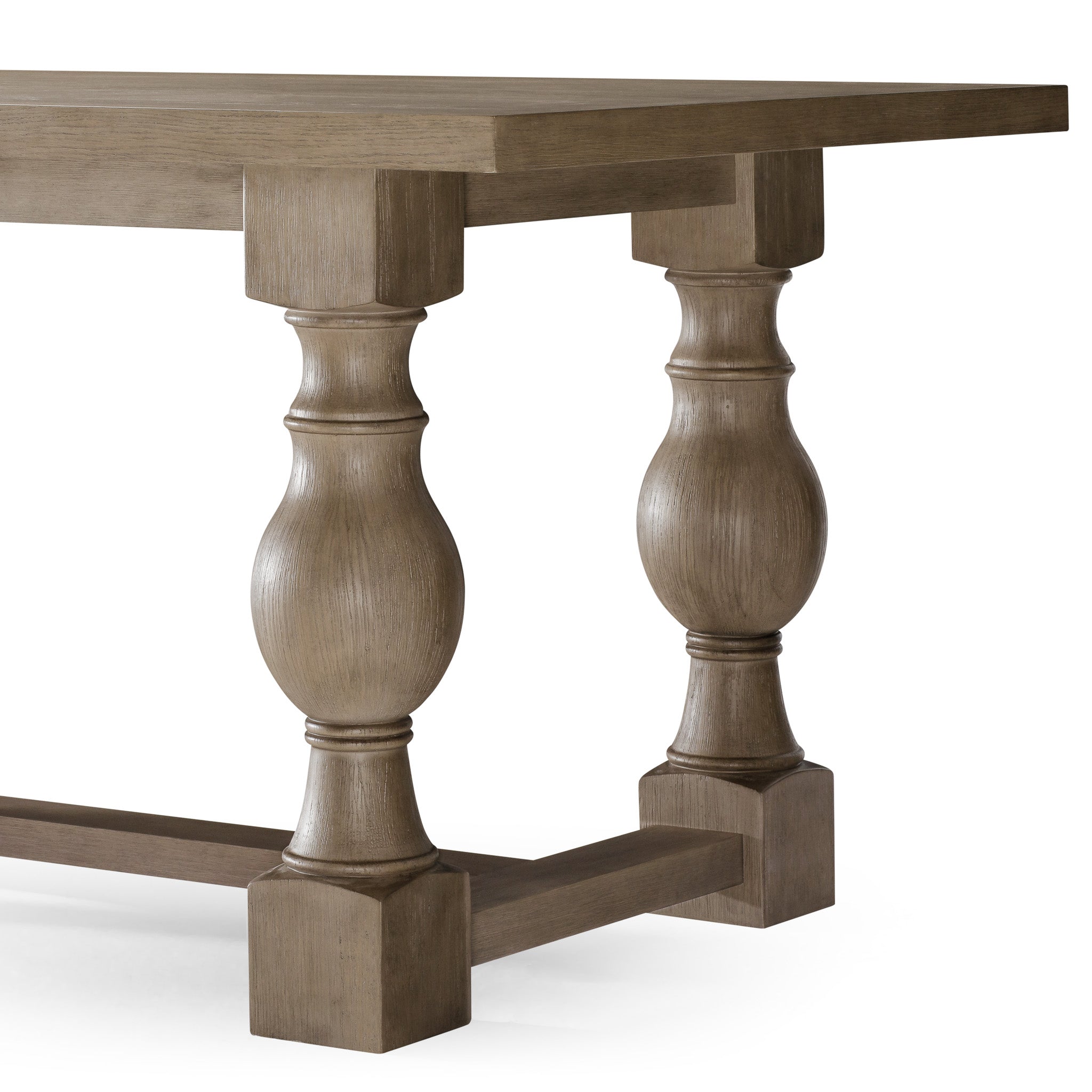 Leon Classical Wooden Dining Table in Antiqued Grey Finish in Dining Furniture by Maven Lane