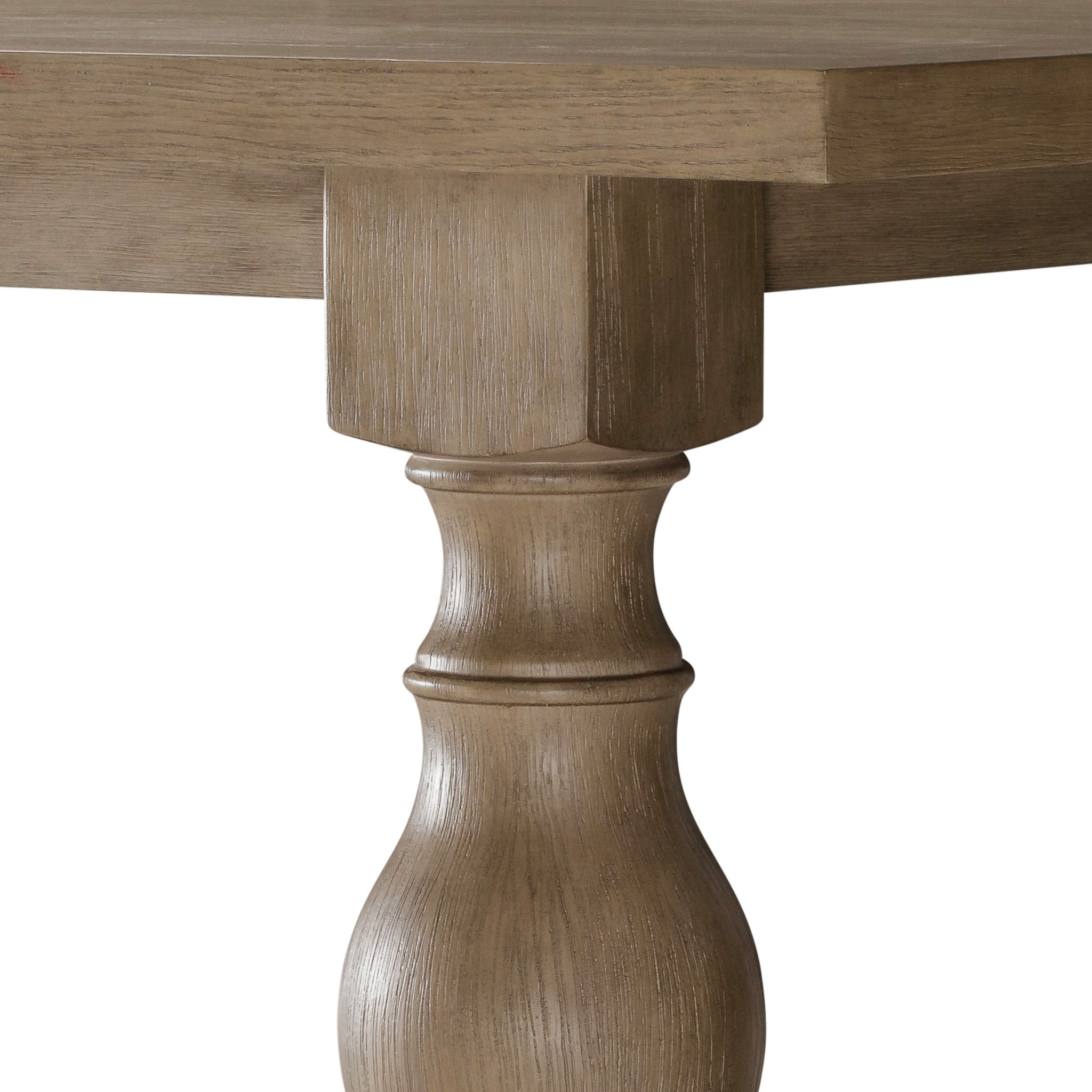 Leon Classical Wooden Dining Table in Antiqued Grey Finish in Dining Furniture by Maven Lane