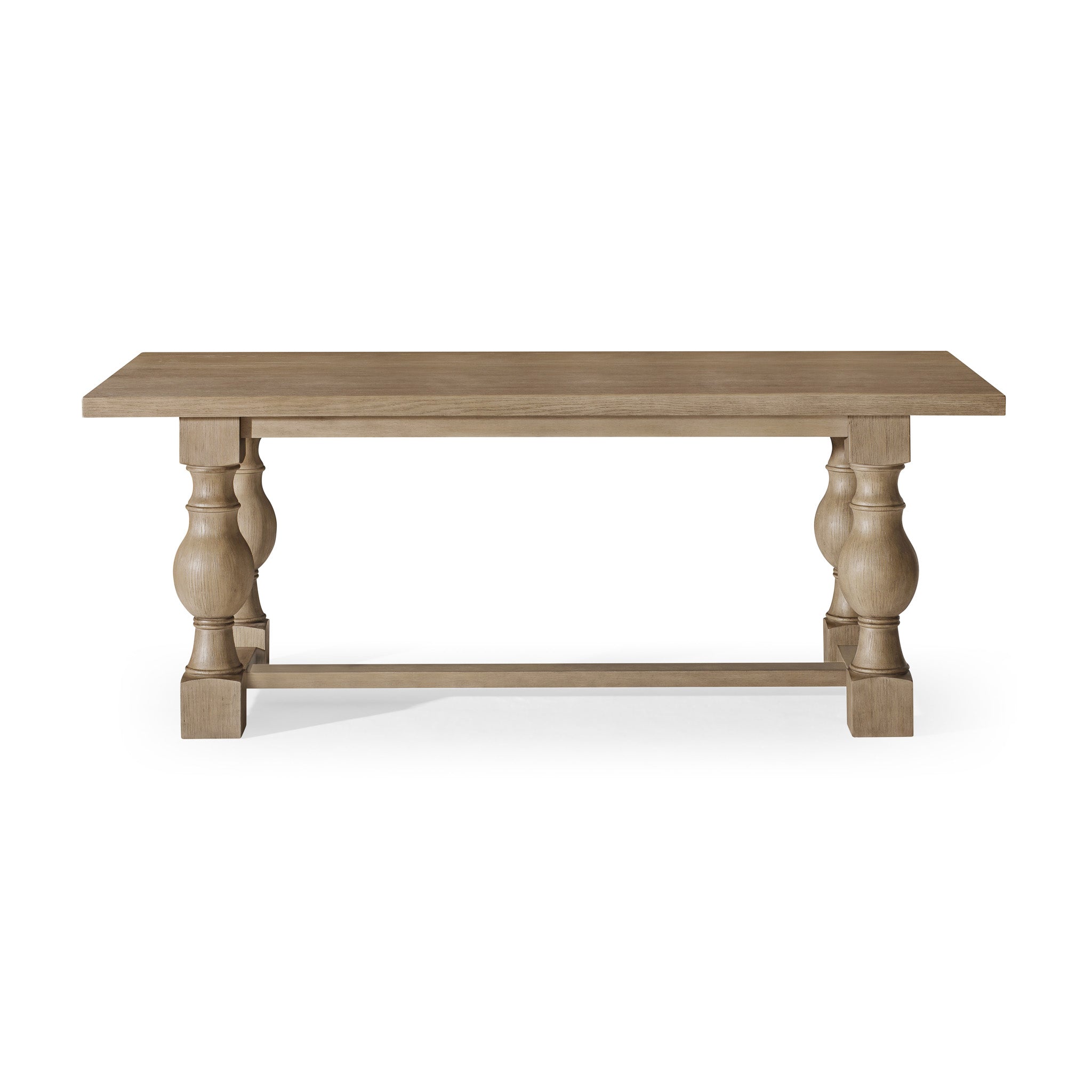 Leon Classical Wooden Dining Table in Antiqued Grey Finish in Dining Furniture by Maven Lane