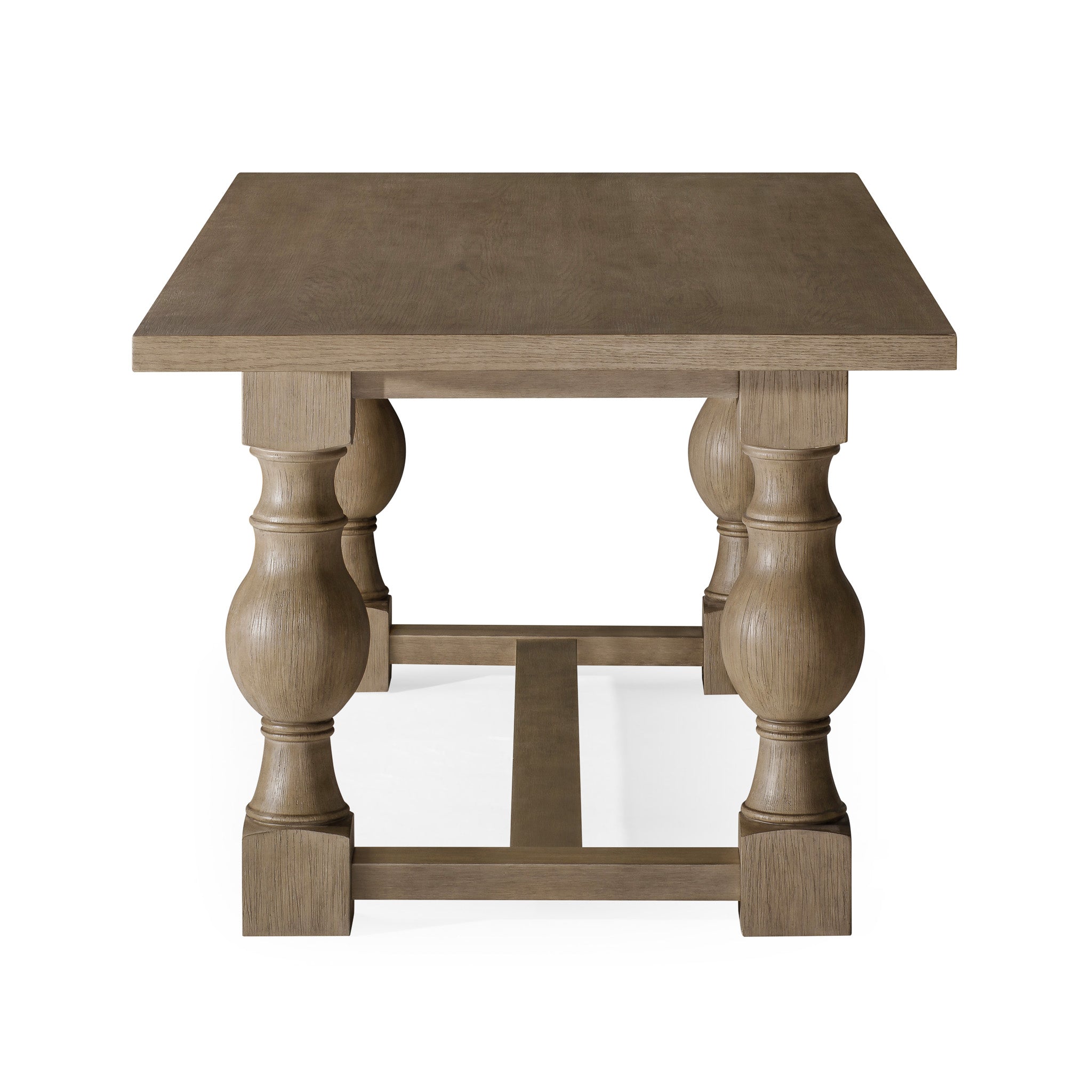 Leon Classical Wooden Dining Table in Antiqued Grey Finish in Dining Furniture by Maven Lane