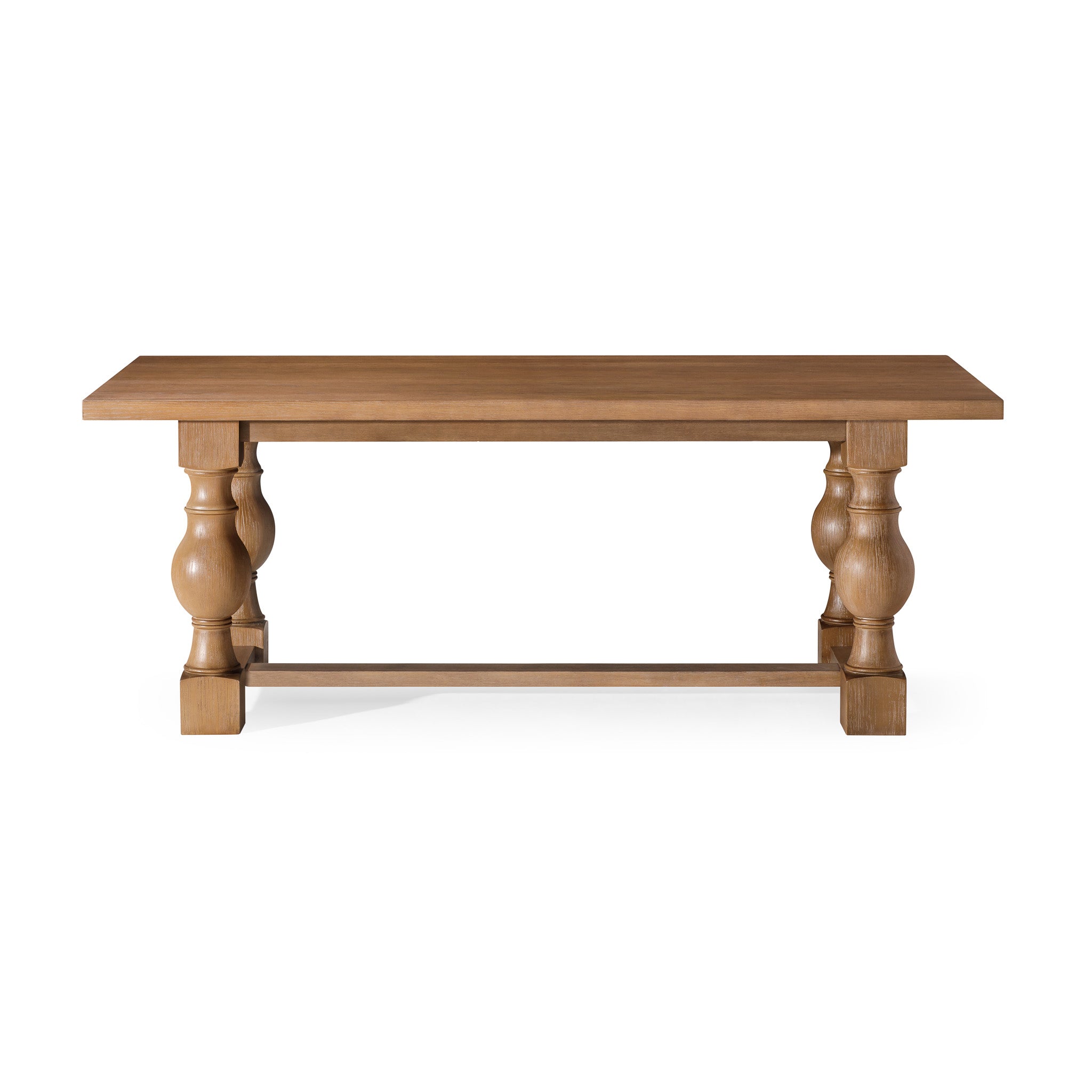 Leon Classical Wooden Dining Table in Antiqued Natural Finish in Dining Furniture by Maven Lane