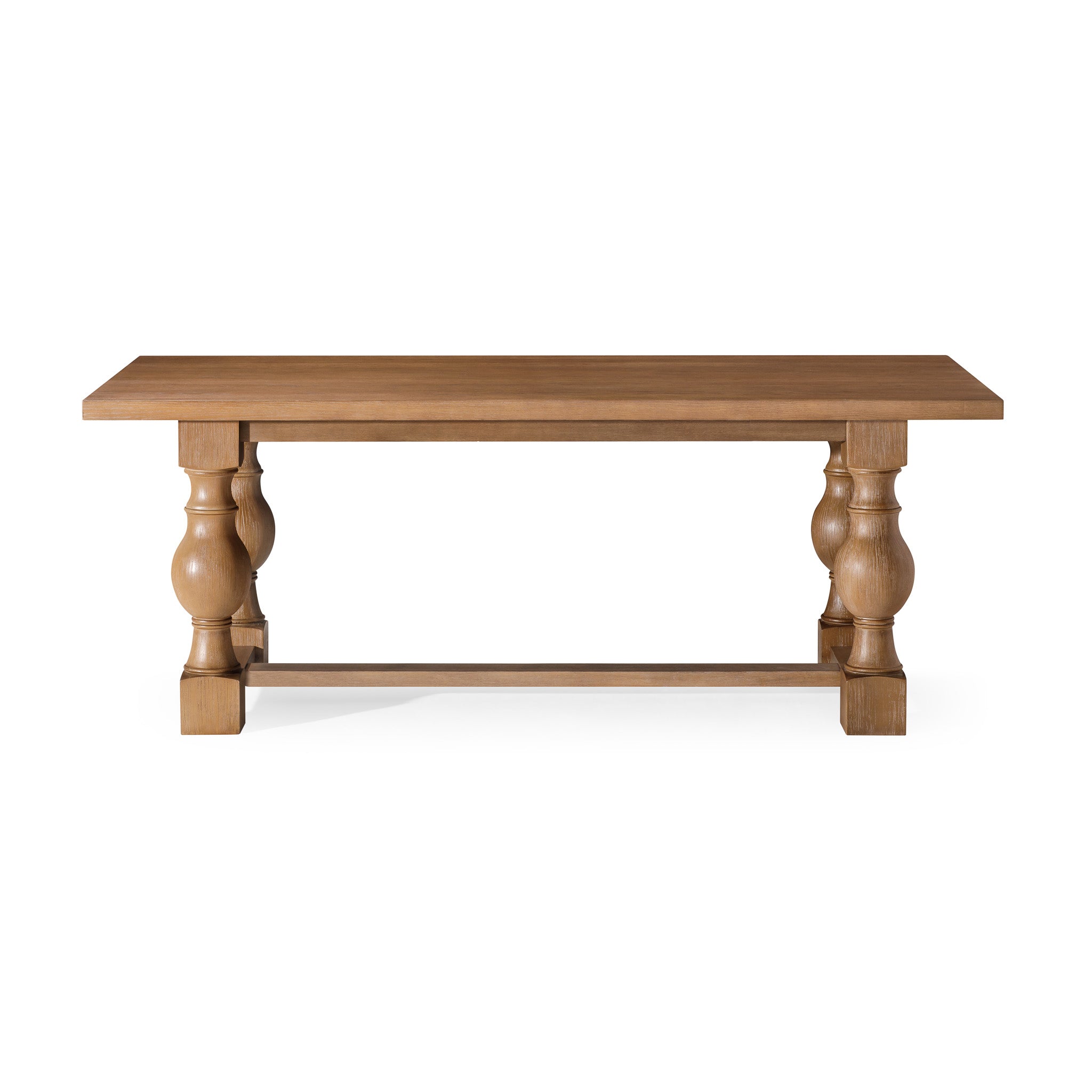 Leon Classical Wooden Dining Table in Antiqued Natural Finish in Dining Furniture by VMI