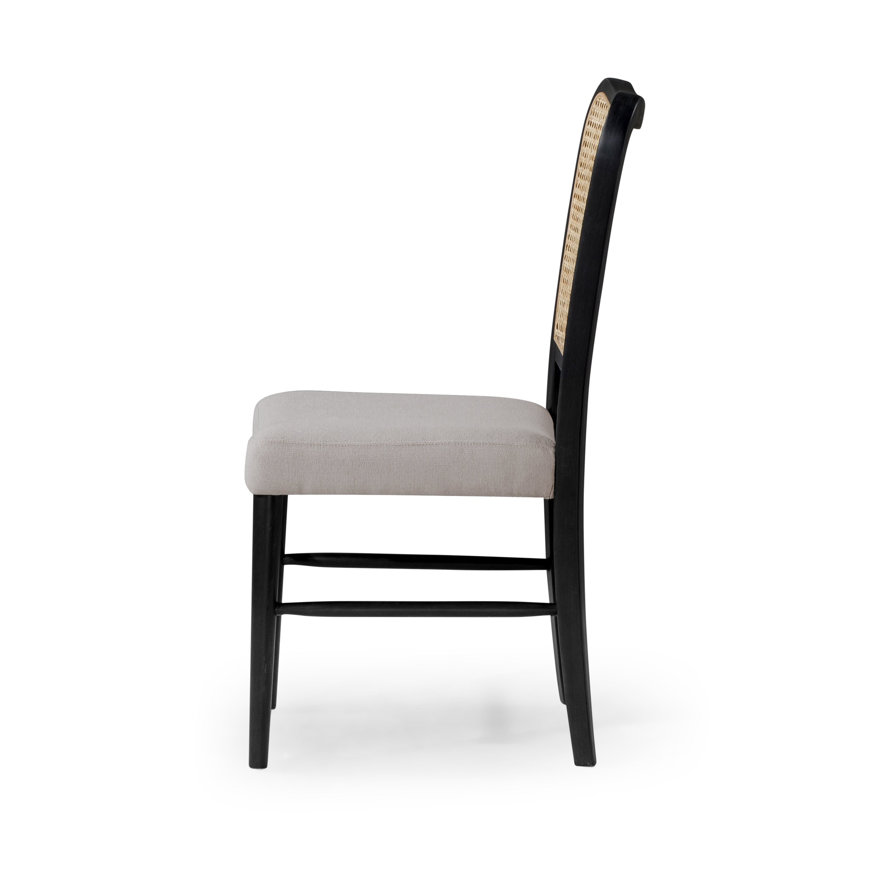 Vera Dining Chair in Aged Black with Dove Weave Fabric, Set of 2 in Dining Chair by Maven Lane