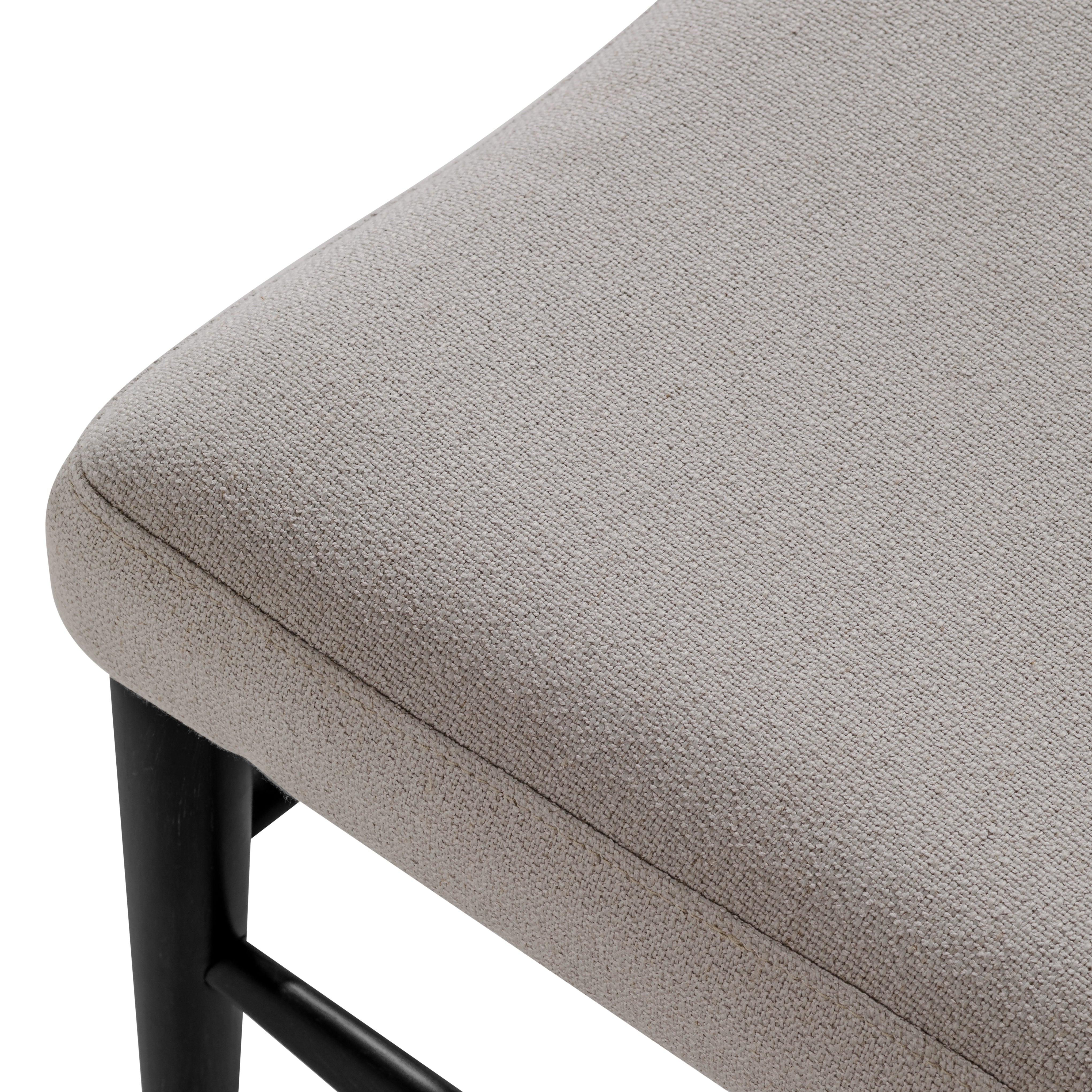 Vera Dining Chair in Aged Black with Dove Weave Fabric, Set of 2 in Dining Chair by Maven Lane
