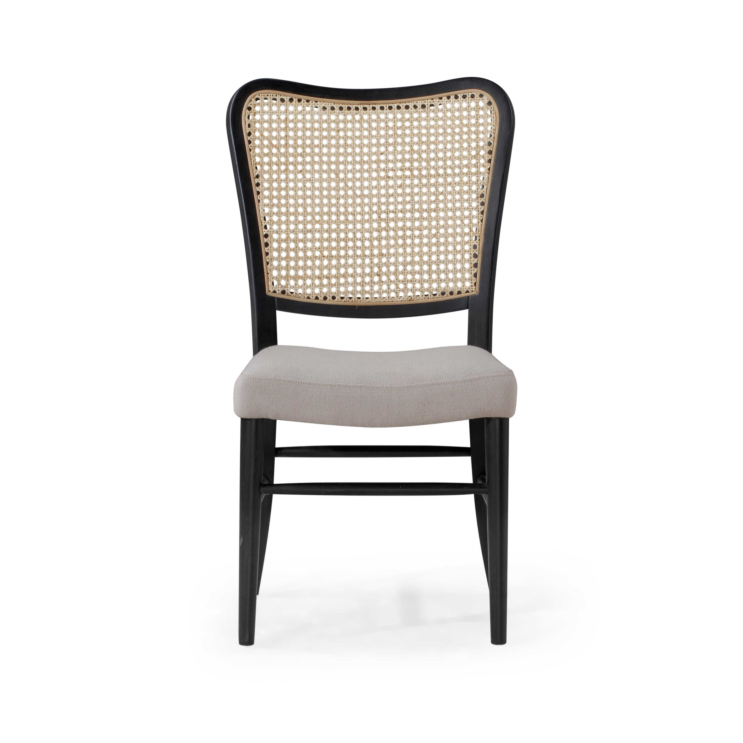 Vera Dining Chair in Aged Black with Dove Weave Fabric, Set of 2 in Dining Chair by Maven Lane