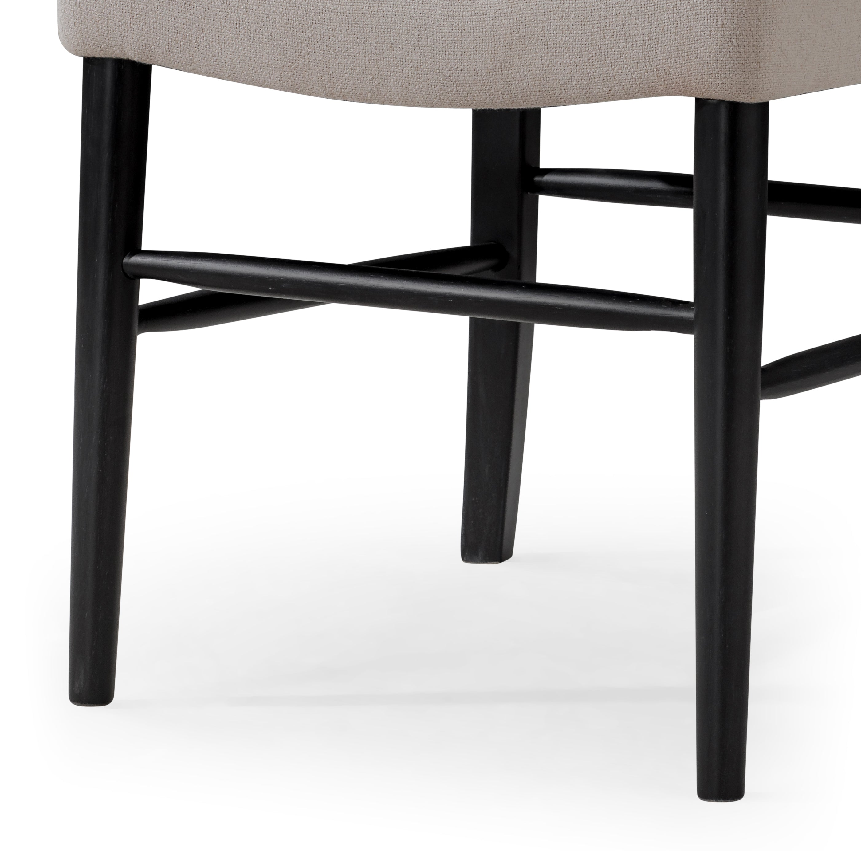 Vera Dining Chair in Aged Black with Dove Weave Fabric, Set of 2 in Dining Chair by Maven Lane