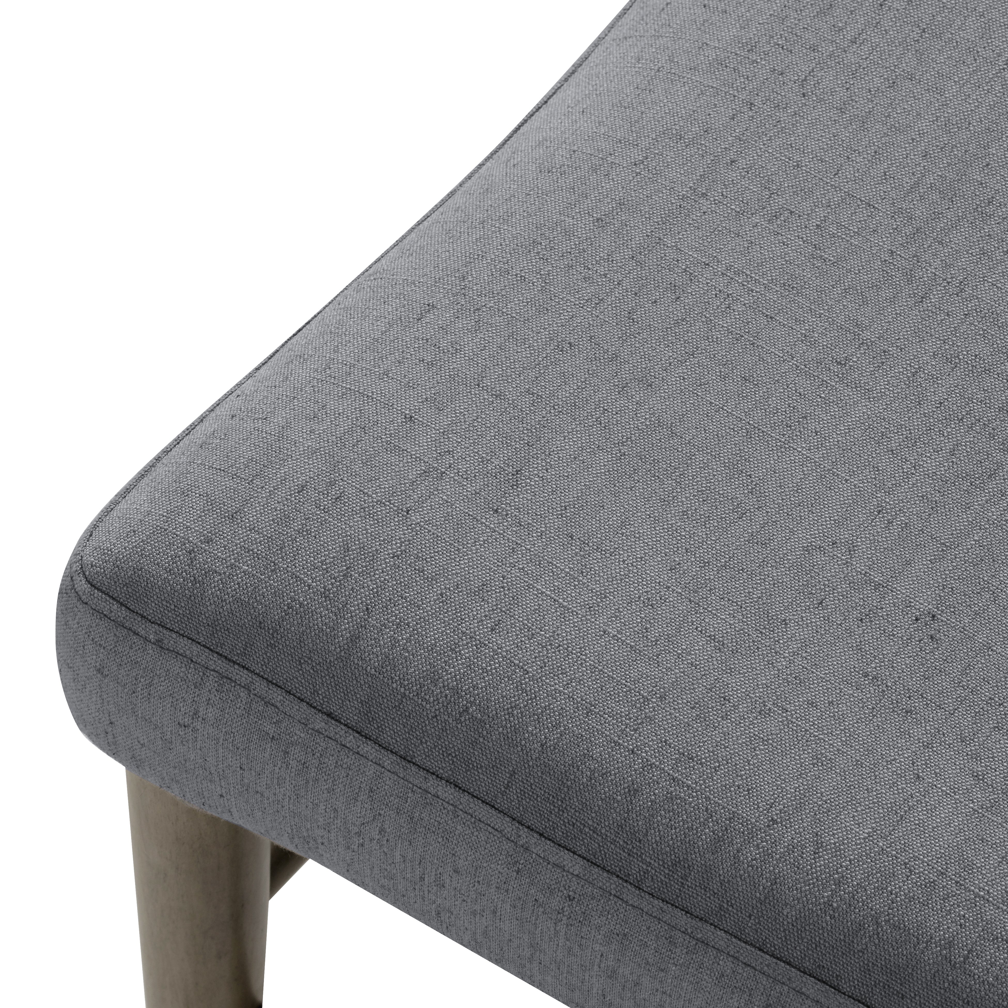 Vera Classical Wooden Dining Chair in Antiqued Grey Finish with Slate Linen Fabric Upholstery, Set of 2 in Dining Chair by Maven Lane