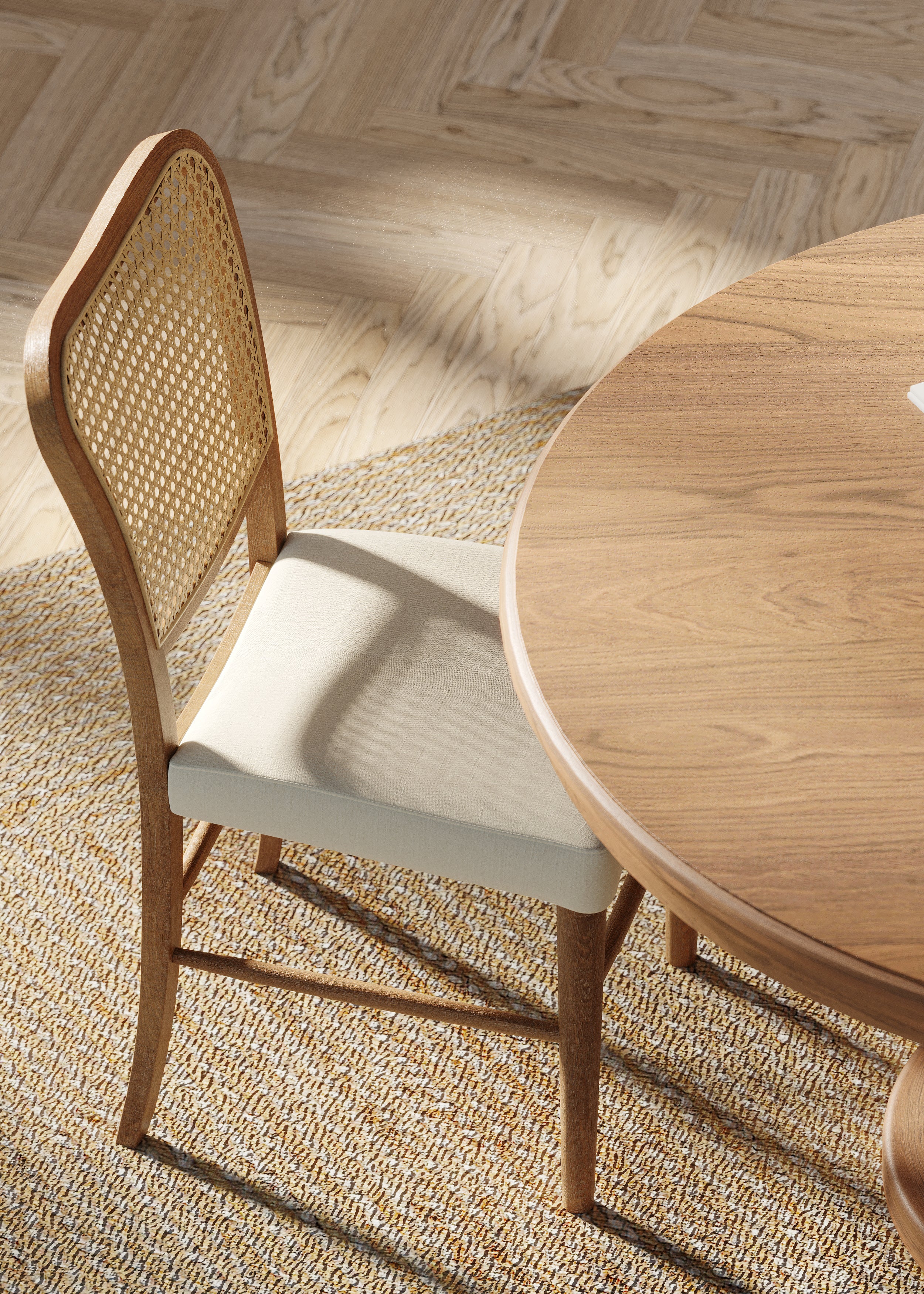 Vera Dining Chair in Aged Natural with Taupe Linen Fabric, Set of 2 in Dining Chair by Maven Lane