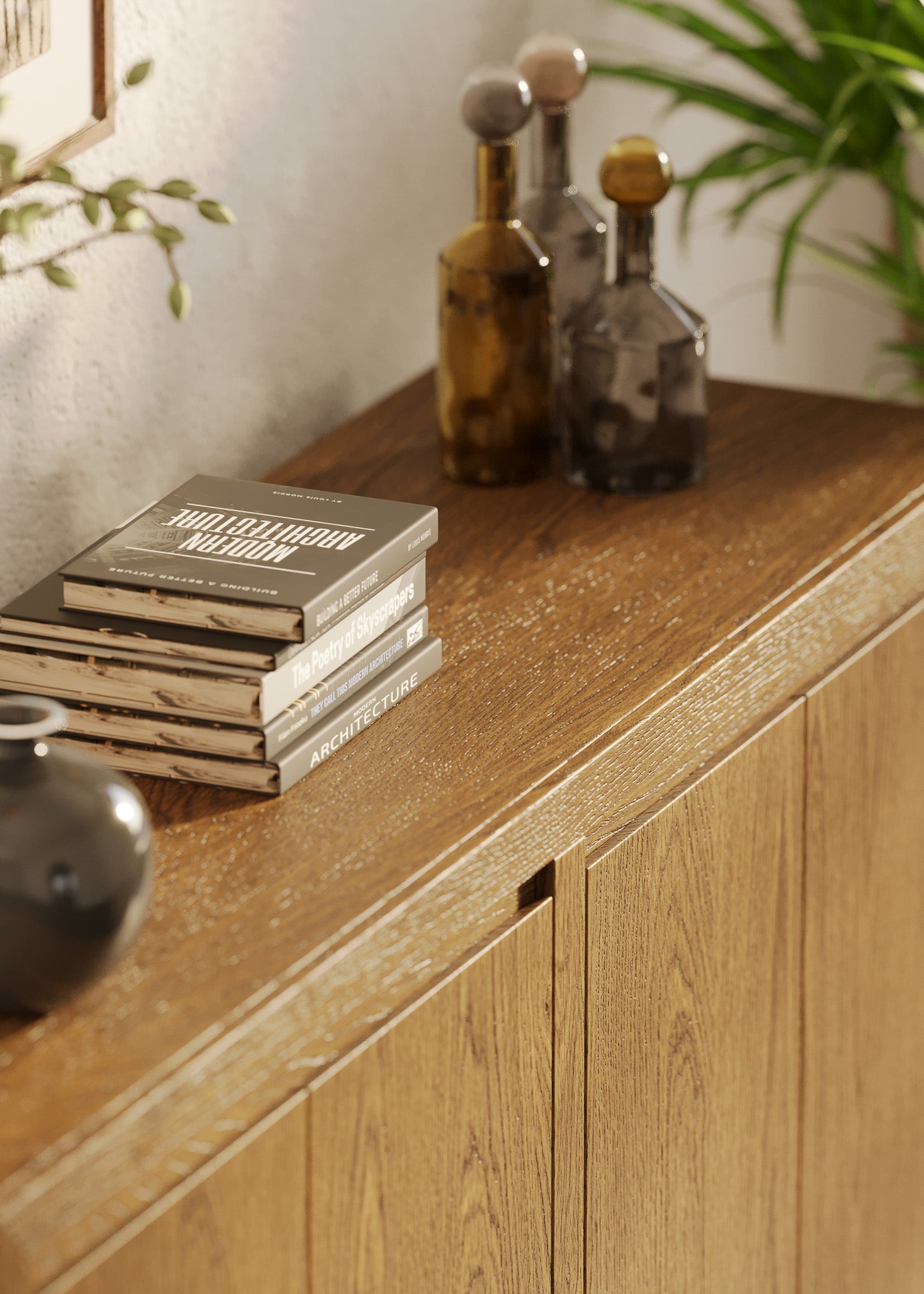 Iris Contemporary Wooden Sideboard in Refined Brown Finish in Cabinets by Maven Lane