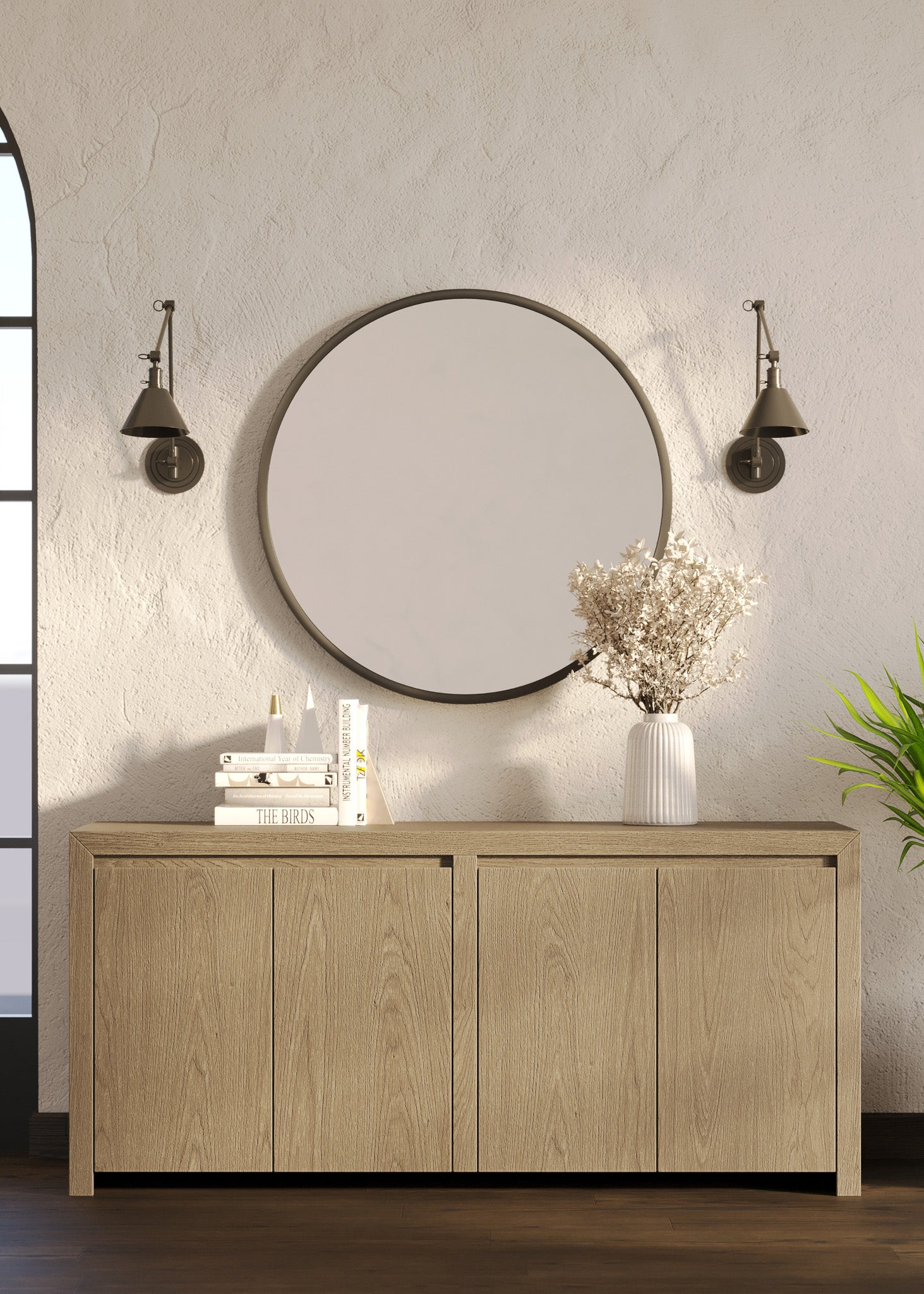 Iris Contemporary Wooden Sideboard in Refined Grey Finish in Cabinets by Maven Lane