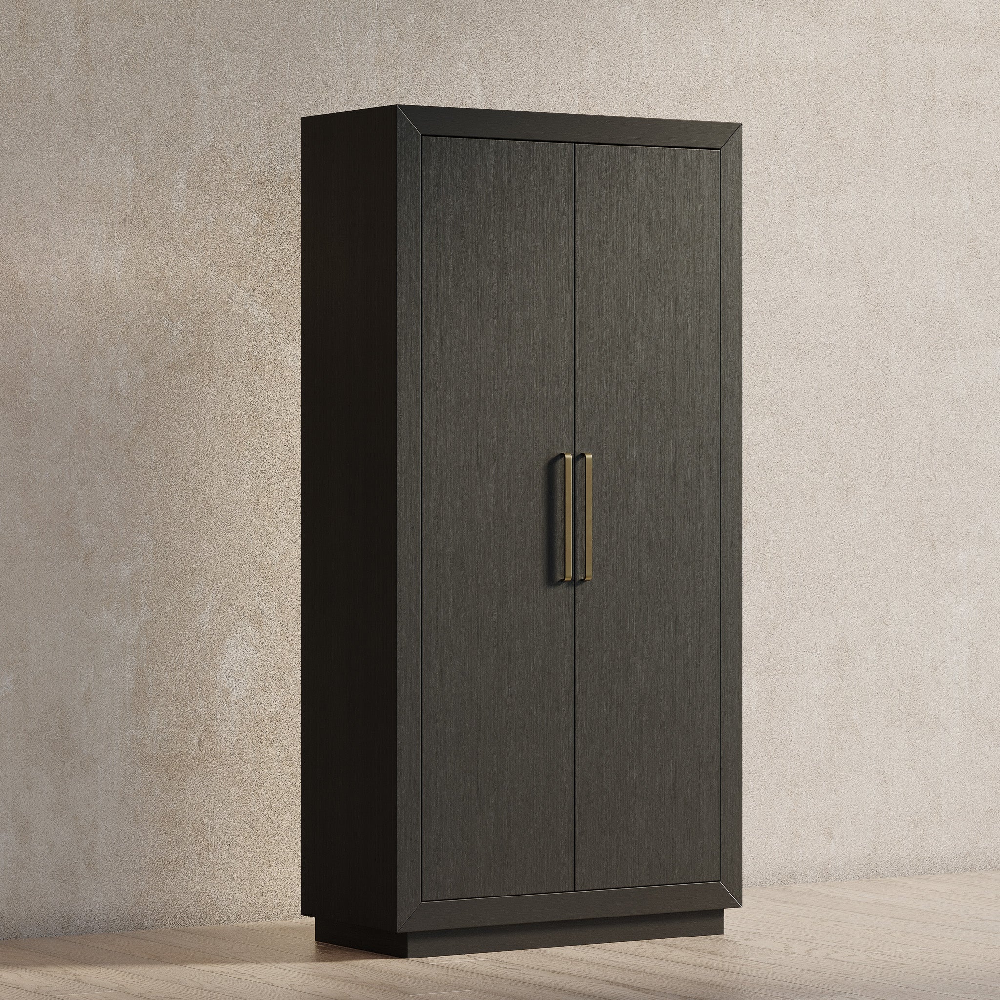 Uma Contemporary Wooden Cabinet in Refined Black Finish in Cabinets by Maven Lane