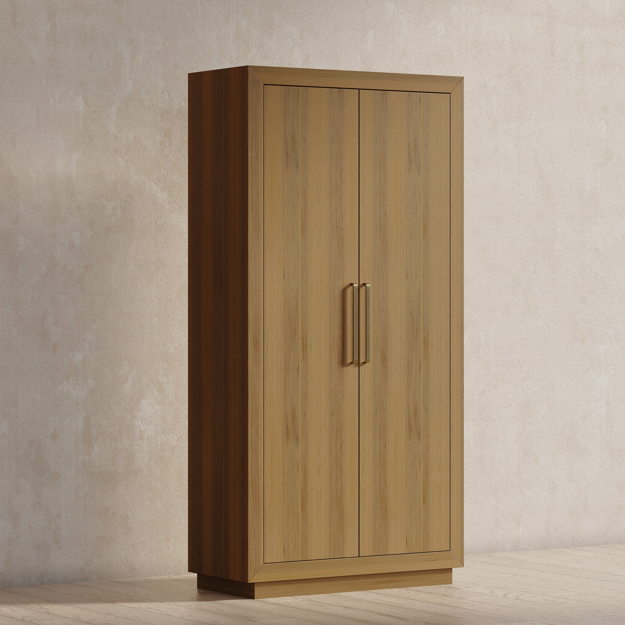 Uma Contemporary Wooden Cabinet in Refined Natural Finish in Cabinets by Maven Lane