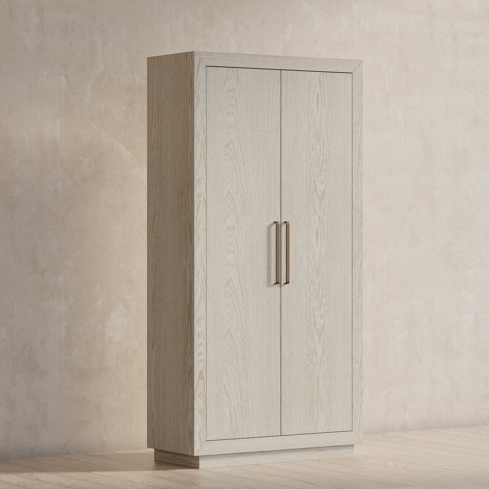 Uma Contemporary Wooden Cabinet in Refined White Finish in Cabinets by Maven Lane