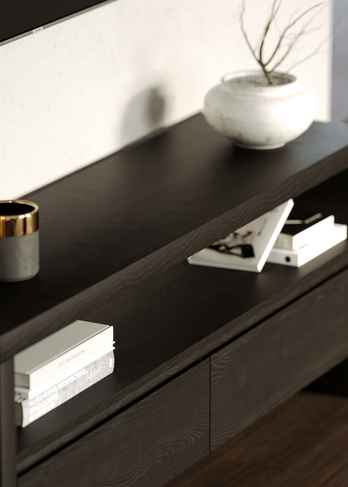 Ada Contemporary Wooden Media Unit in Refined Black Finish in Media Units by Maven Lane