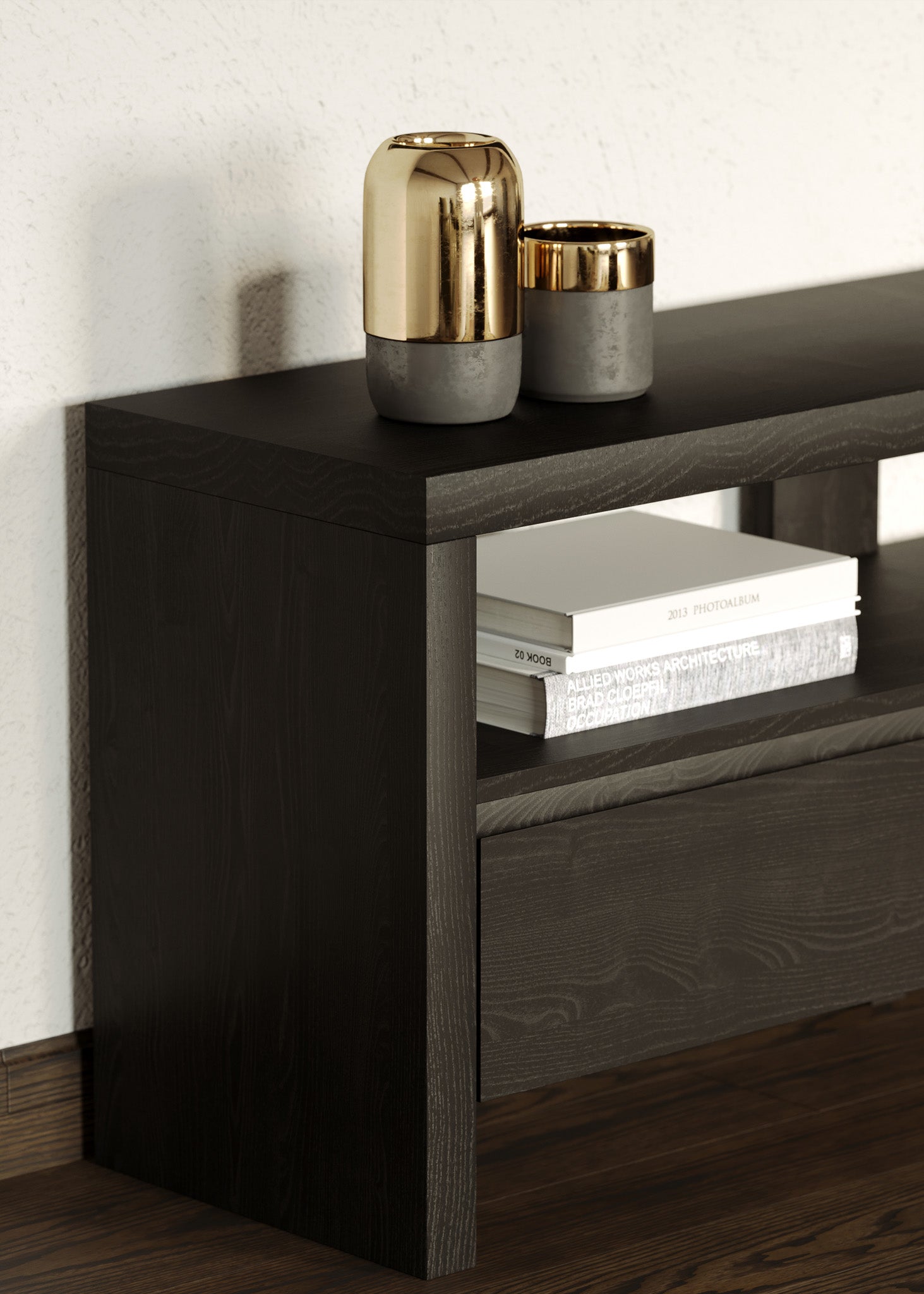 Ada Contemporary Wooden Media Unit in Refined Black Finish in Media Units by Maven Lane