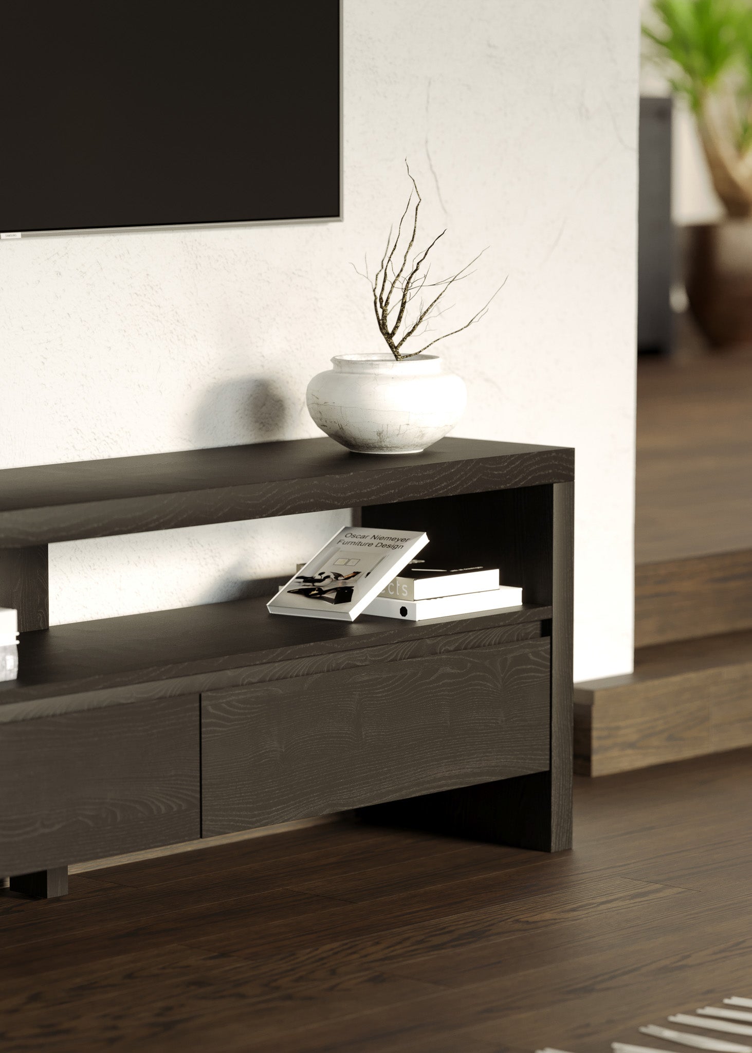 Ada Contemporary Wooden Media Unit in Refined Black Finish in Media Units by Maven Lane