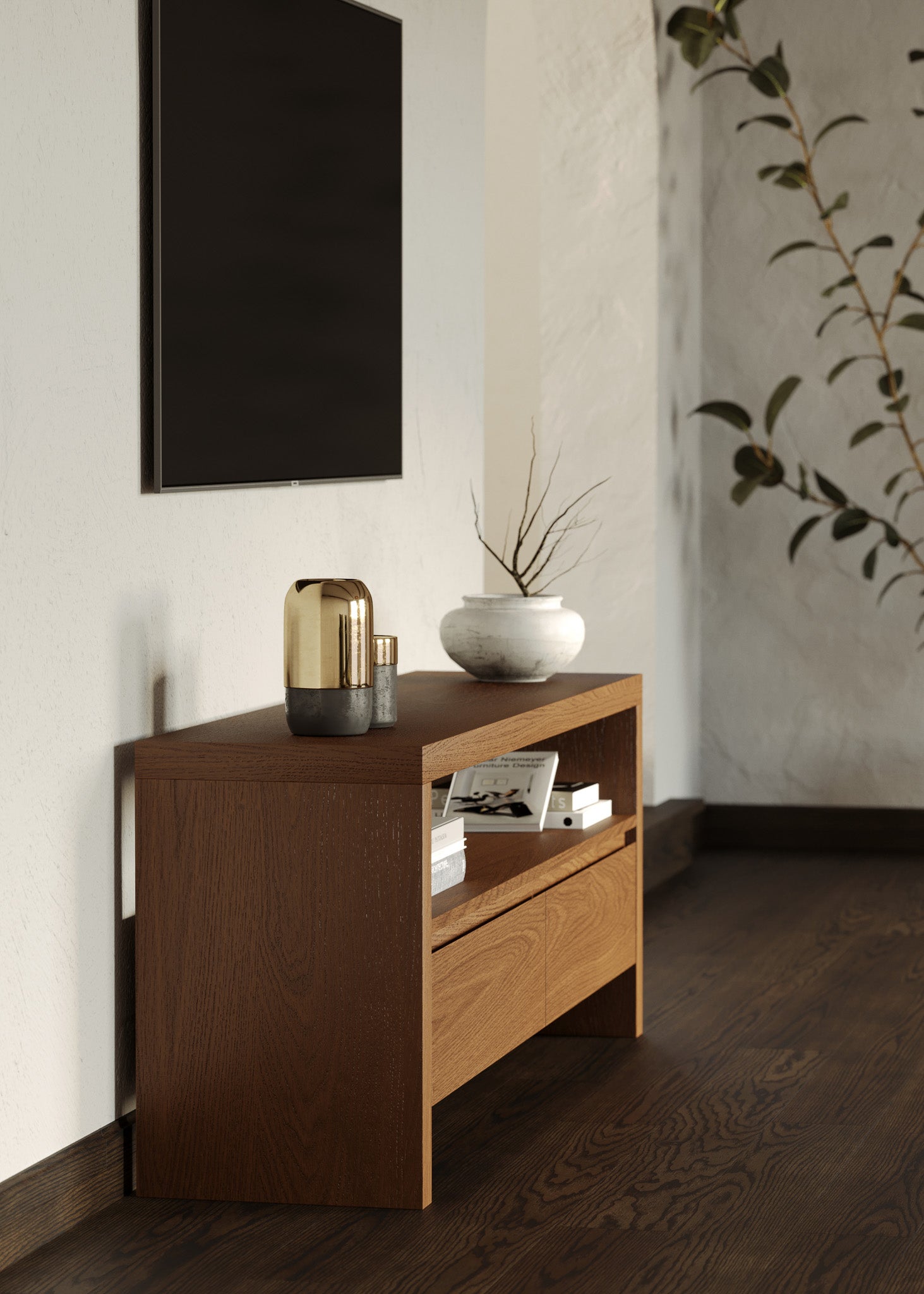 Ada Contemporary Wooden Media Unit in Refined Brown Finish in Media Units by Maven Lane