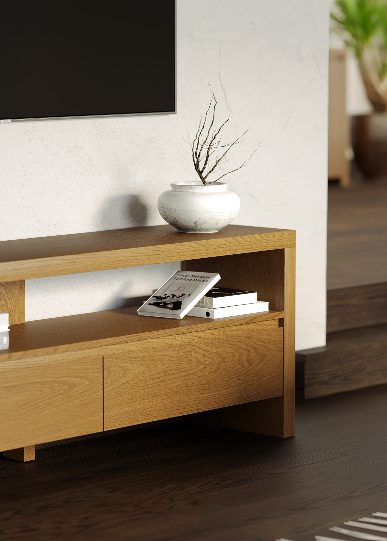 Ada Contemporary Wooden Media Unit in Refined Natural Finish in Media Units by Maven Lane