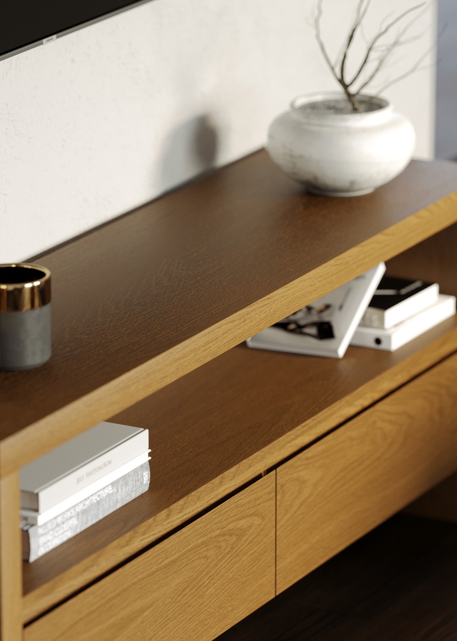 Ada Contemporary Wooden Media Unit in Refined Natural Finish in Media Units by Maven Lane