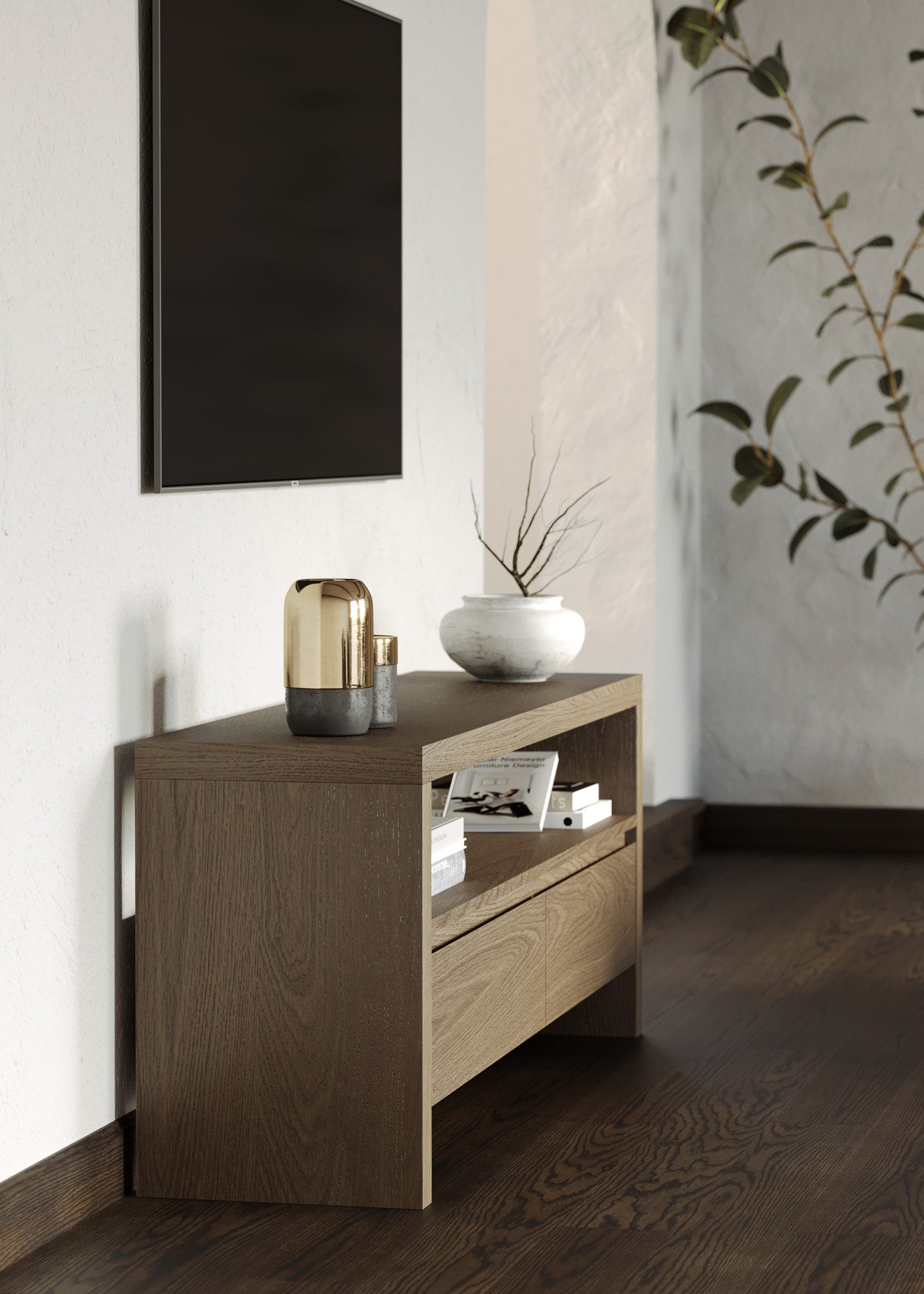 Ada Contemporary Wooden Media Unit in Refined Grey Finish in Media Units by Maven Lane