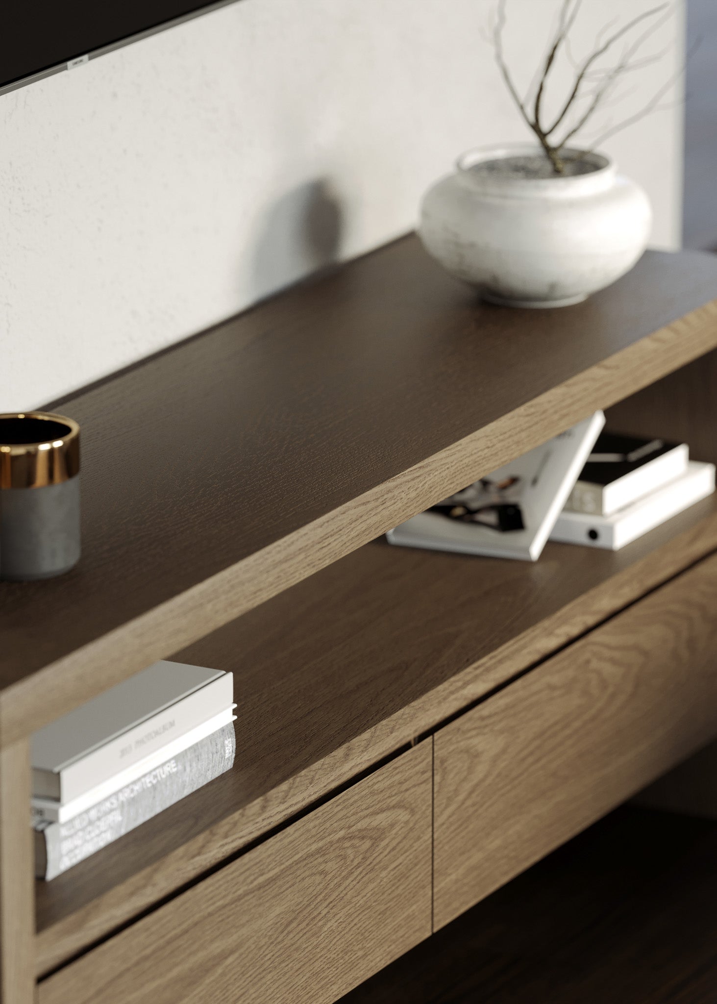 Ada Contemporary Wooden Media Unit in Refined Grey Finish in Media Units by Maven Lane