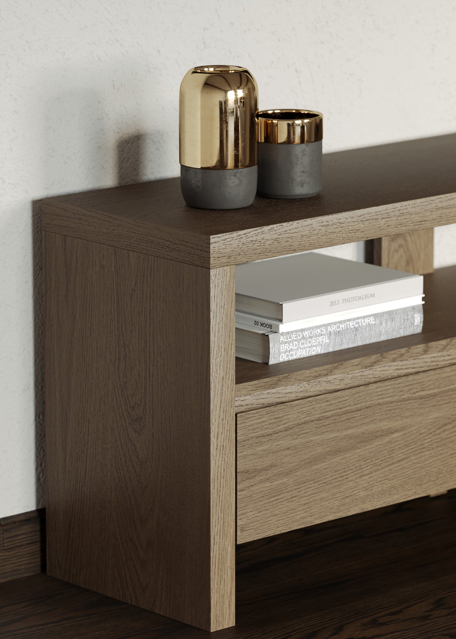 Ada Contemporary Wooden Media Unit in Refined Grey Finish in Media Units by Maven Lane