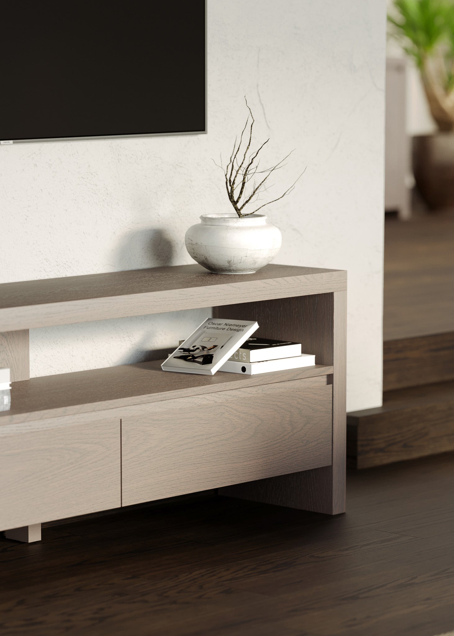 Ada Contemporary Wooden Media Unit in Refined White Finish in Media Units by Maven Lane