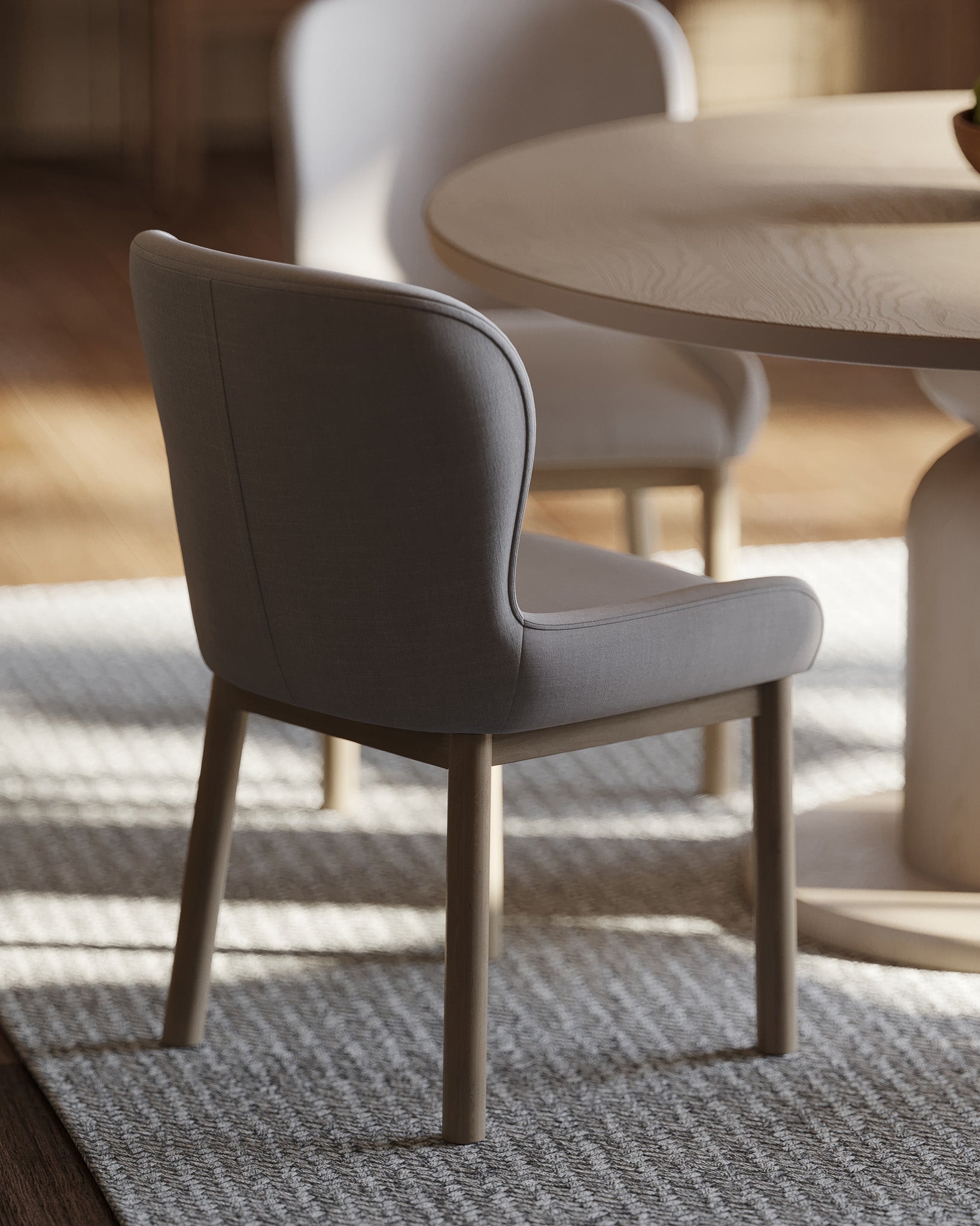 Mila Contemporary Round Wooden Dining Table in Refined White Finish in Dining Furniture by Maven Lane