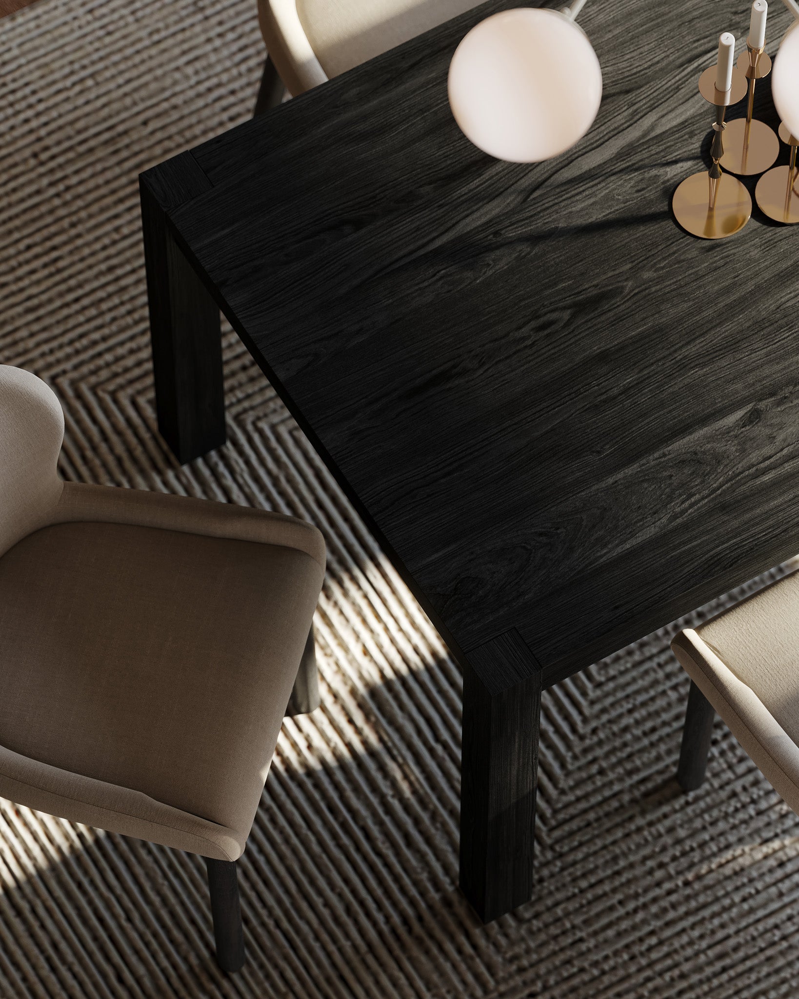 Cleo Contemporary Wooden Dining Table in Refined Black Finish in Dining Furniture by Maven Lane