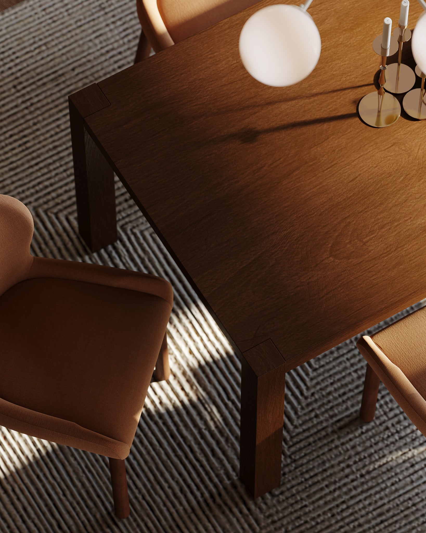 Cleo Contemporary Wooden Dining Table in Refined Brown Finish in Dining Furniture by Maven Lane