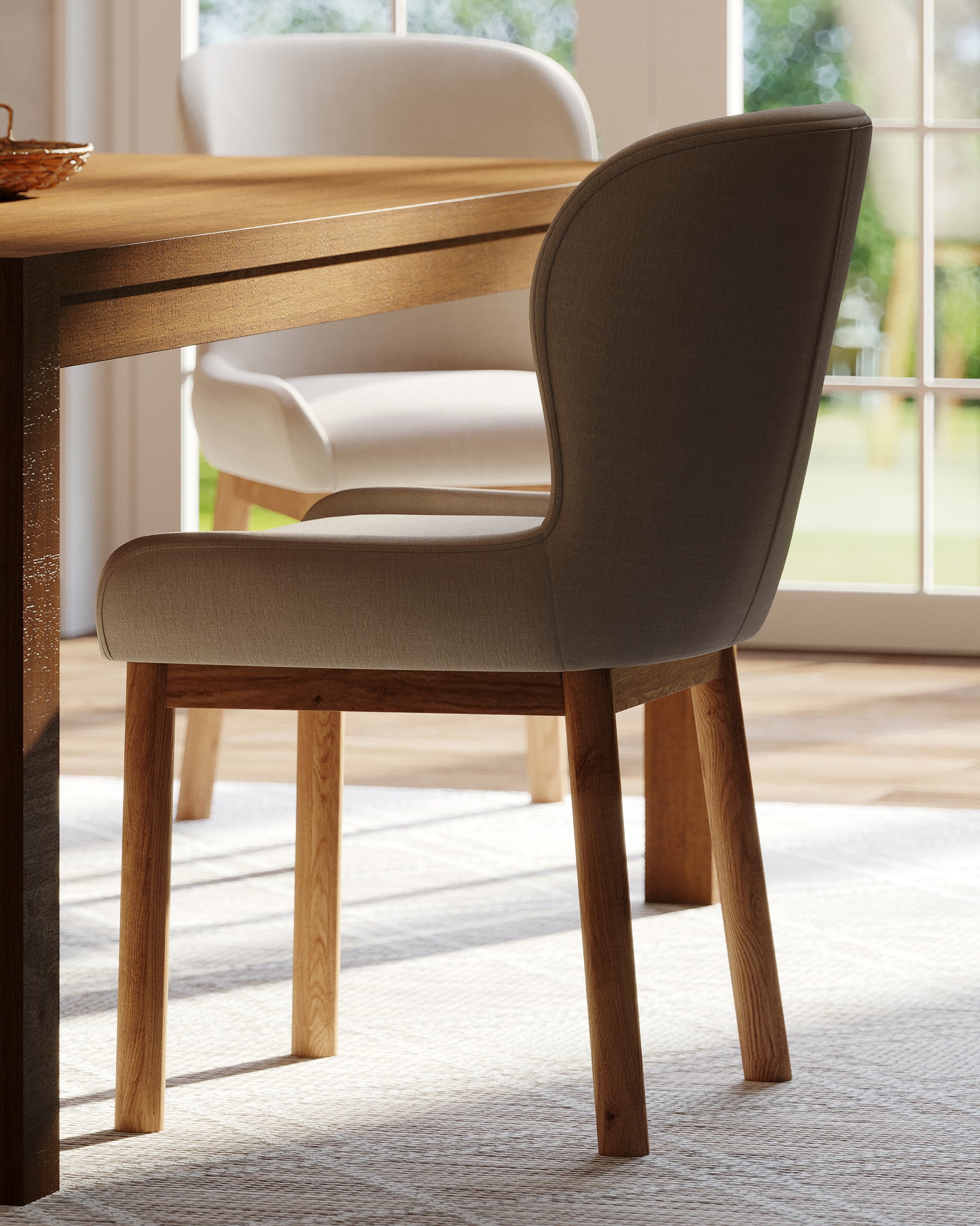 Cleo Contemporary Wooden Dining Table in Refined Natural Finish in Dining Furniture by Maven Lane