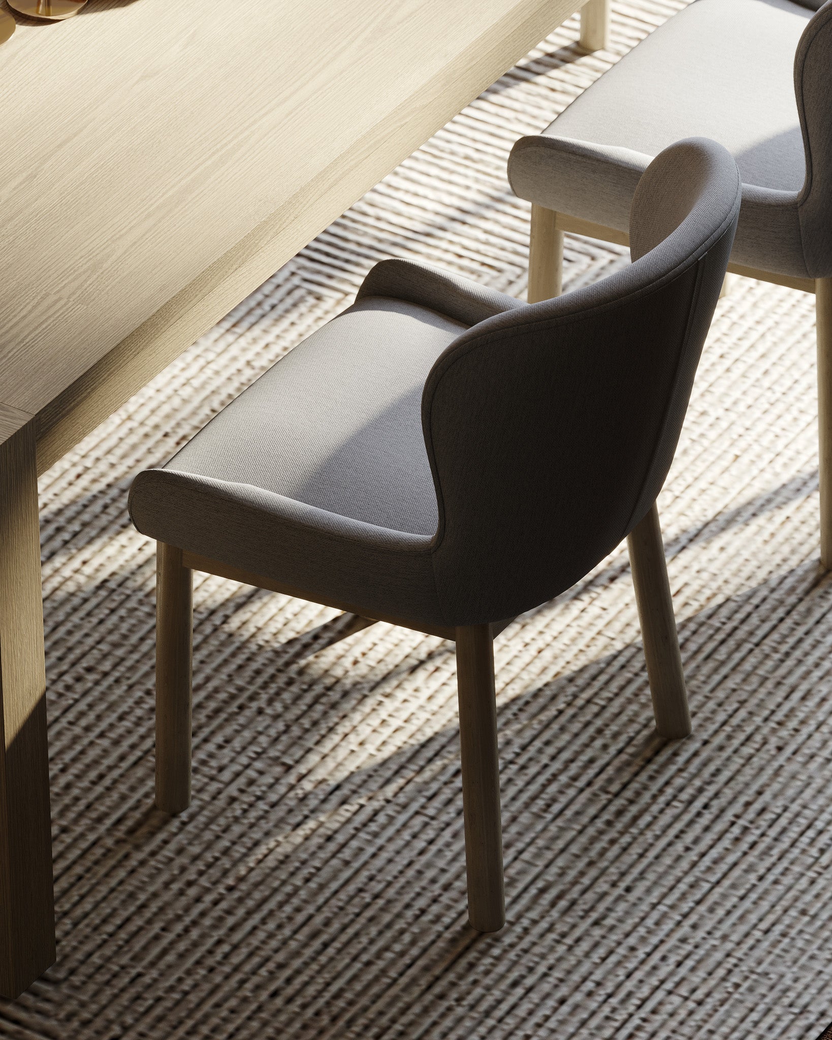 Cleo Contemporary Wooden Dining Table in Refined Grey Finish in Dining Furniture by Maven Lane