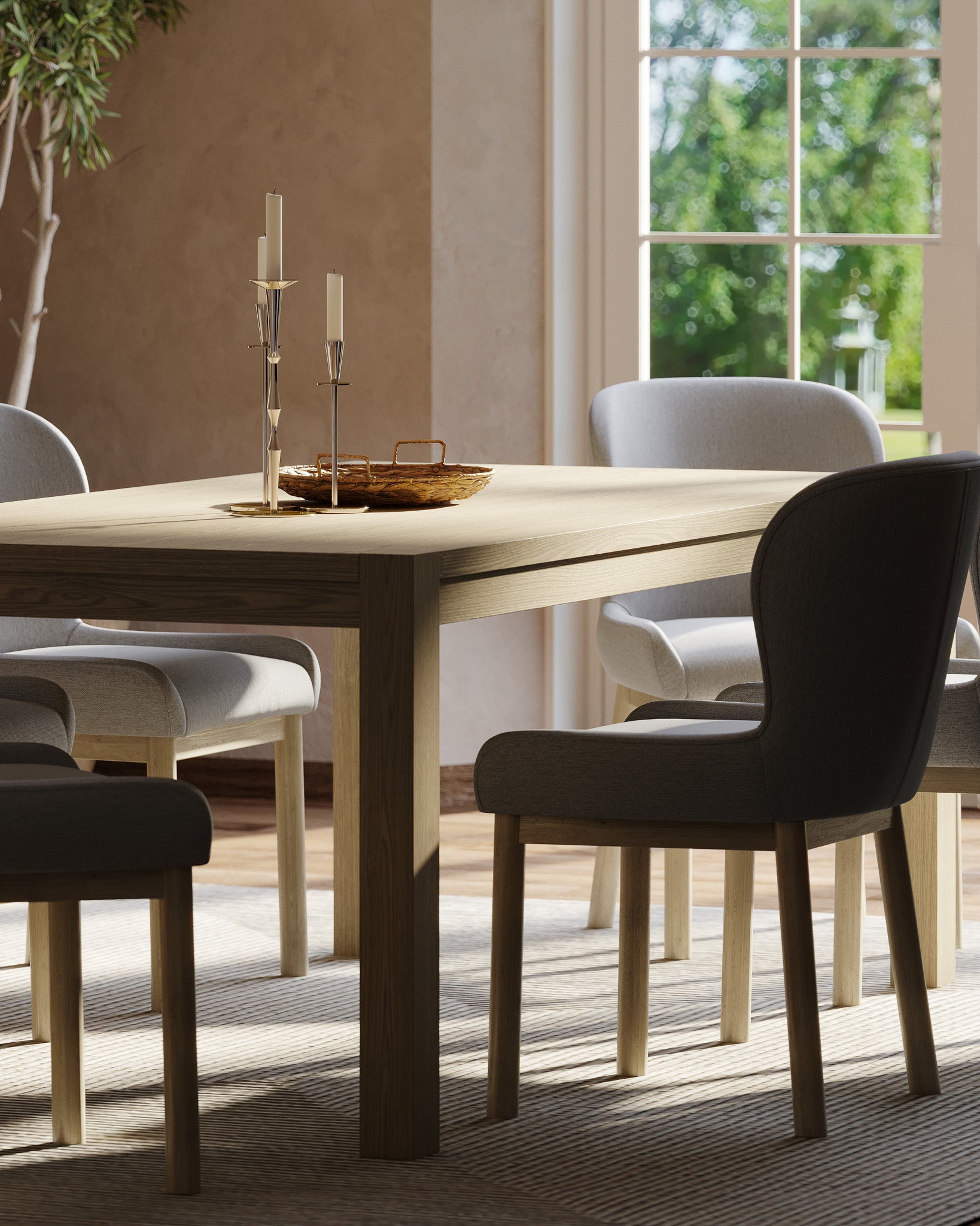 Cleo Contemporary Wooden Dining Table in Refined Grey Finish in Dining Furniture by Maven Lane