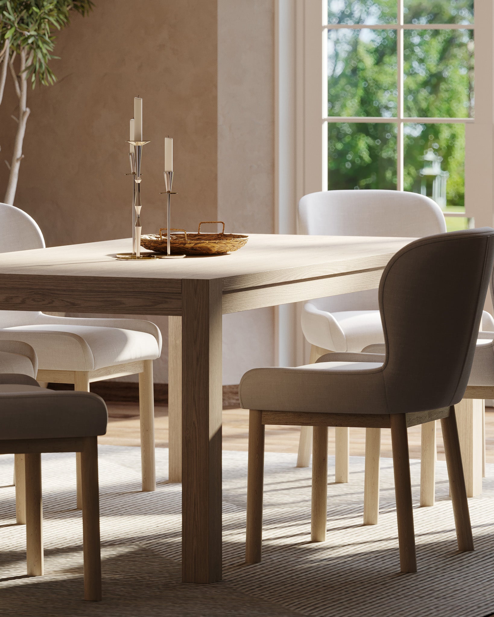 Cleo Contemporary Wooden Dining Table in Refined White Finish in Dining Furniture by Maven Lane