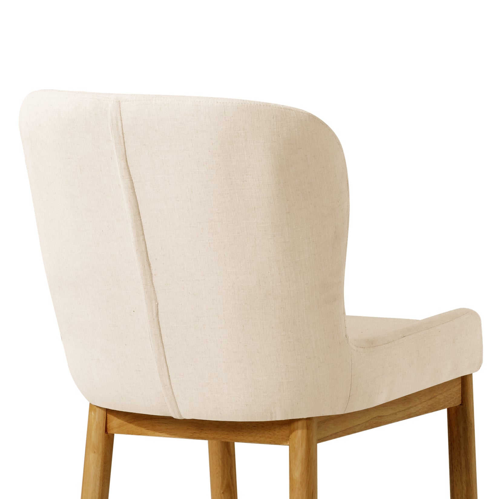 Gia Contemporary Wooden Dining Chair in Refined Natural Finish with Slate Linen Fabric Upholstery, Set of 2 in Dining Chair by Maven Lane