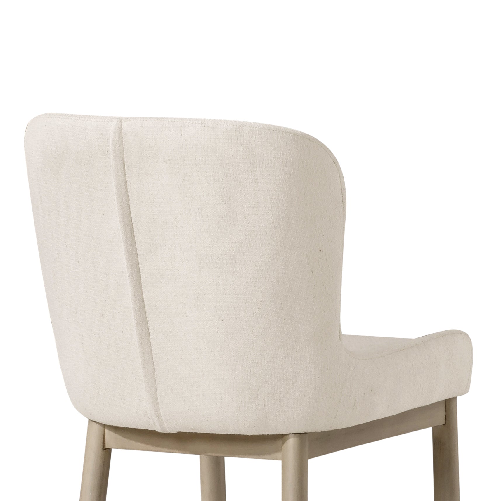 Gia Contemporary Wooden Dining Chair in Refined White Finish with Cream Weave Fabric Upholstery, Set of 2 in Dining Chair by Maven Lane