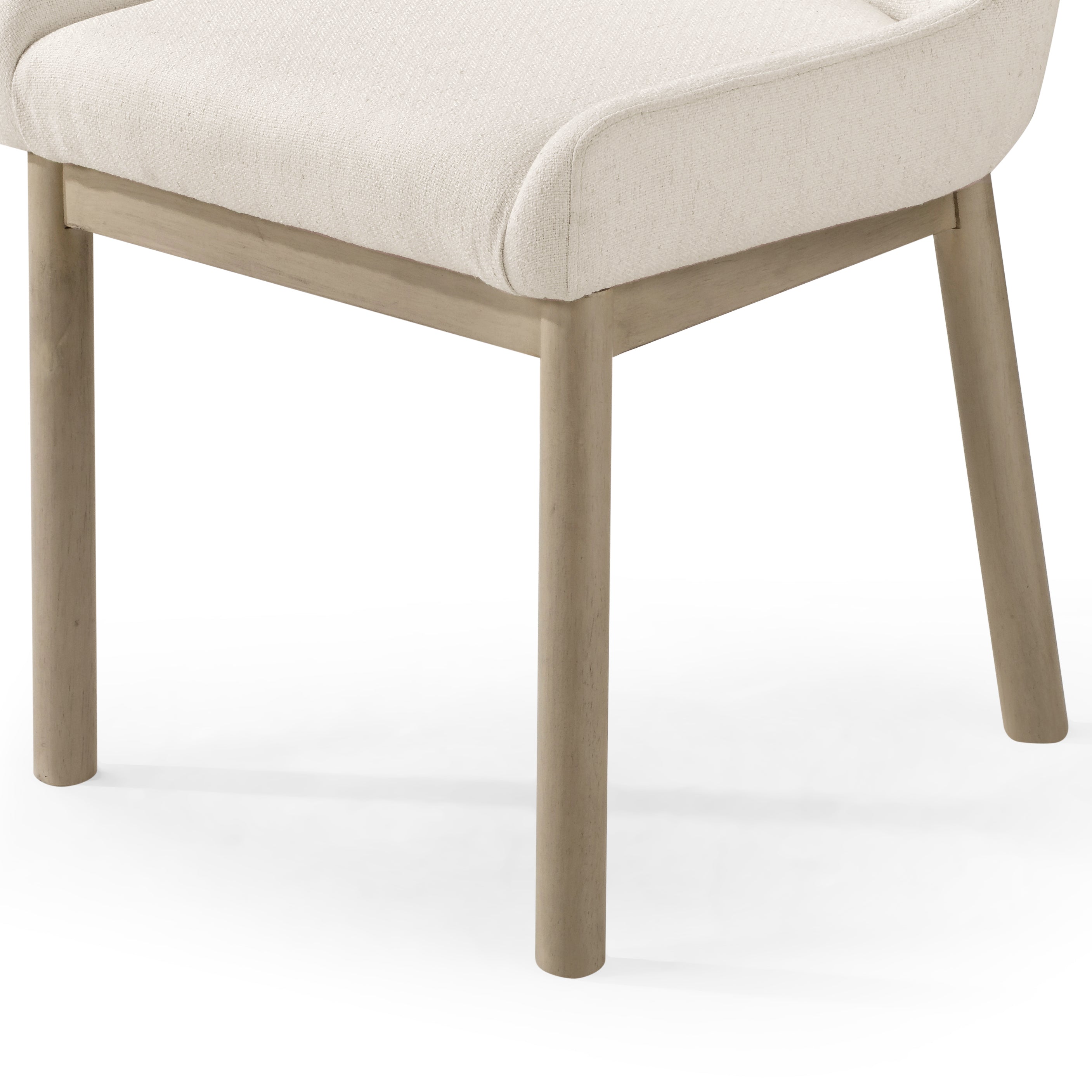 Gia Contemporary Wooden Dining Chair in Refined White Finish with Cream Weave Fabric Upholstery, Set of 2 in Dining Chair by Maven Lane