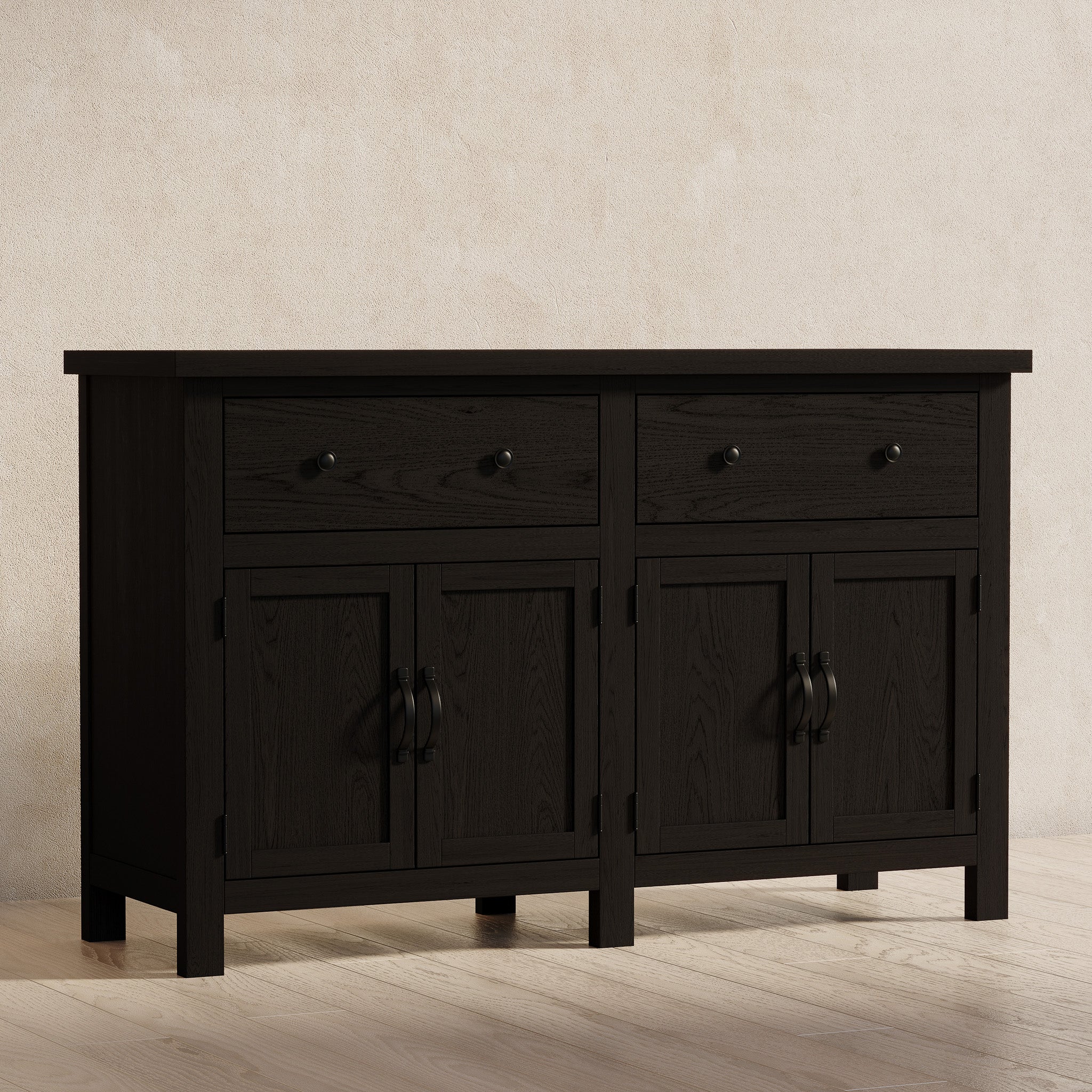 Felix Organic Wooden Sideboard in Weathered Black Finish in Cabinets by VMI