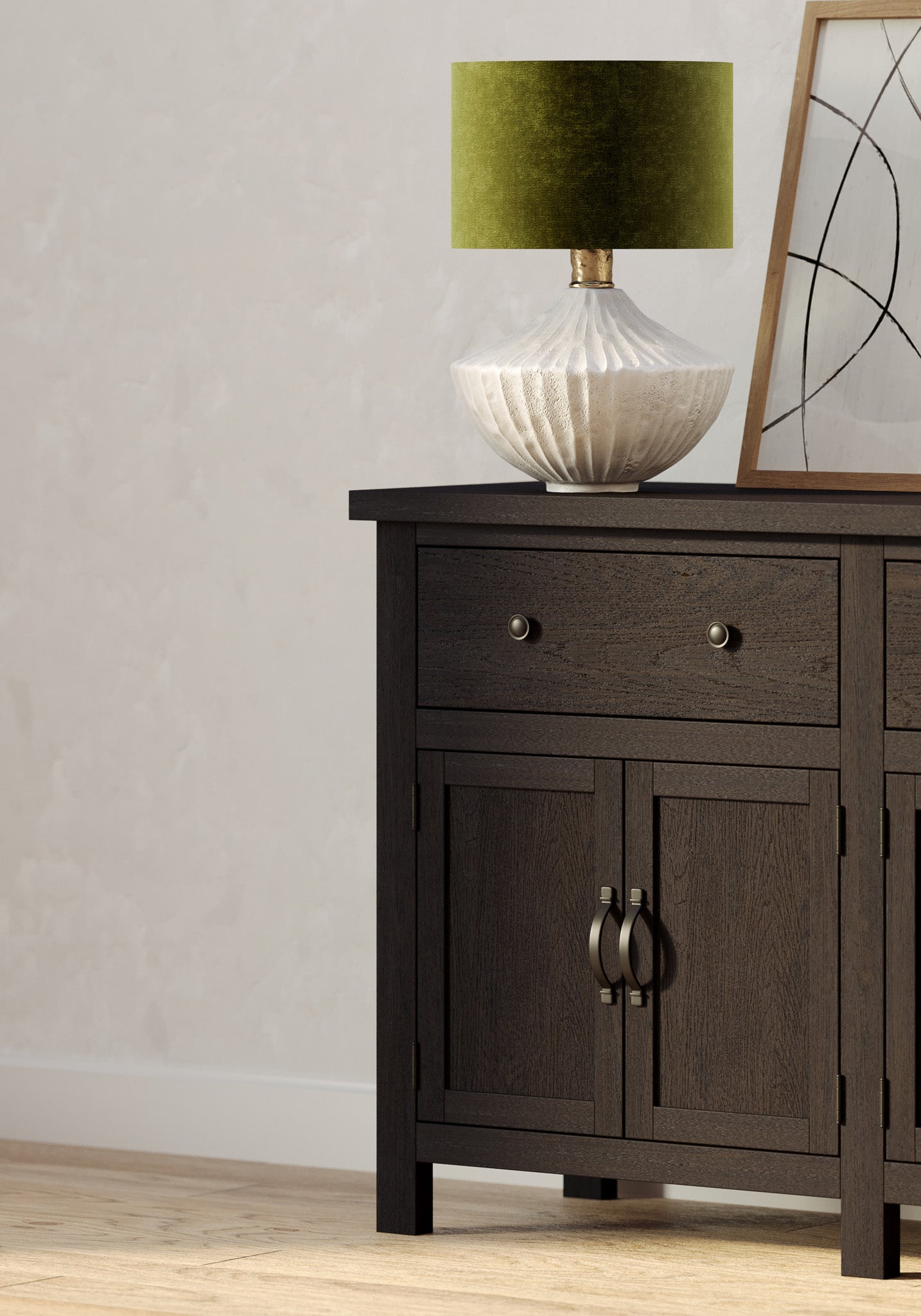 Felix Organic Wooden Sideboard in Weathered Brown Finish in Cabinets by Maven Lane