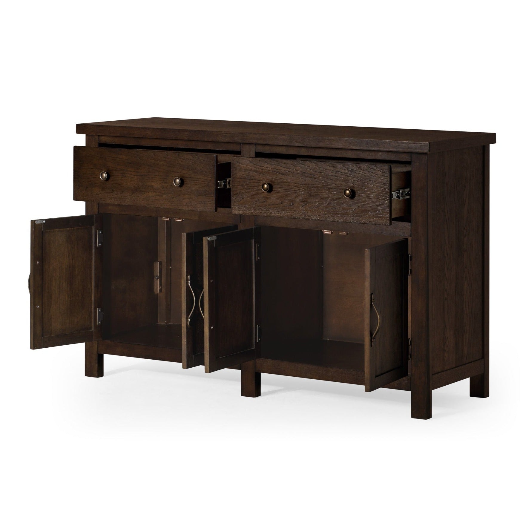 Felix Organic Wooden Sideboard in Weathered Brown Finish in Cabinets by Maven Lane