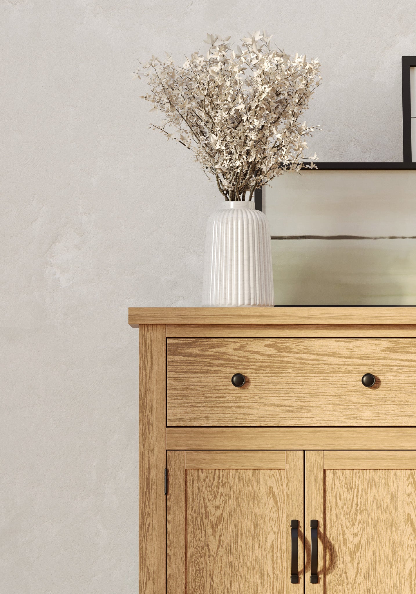 Felix Organic Wooden Sideboard in Weathered Natural Finish in Cabinets by Maven Lane