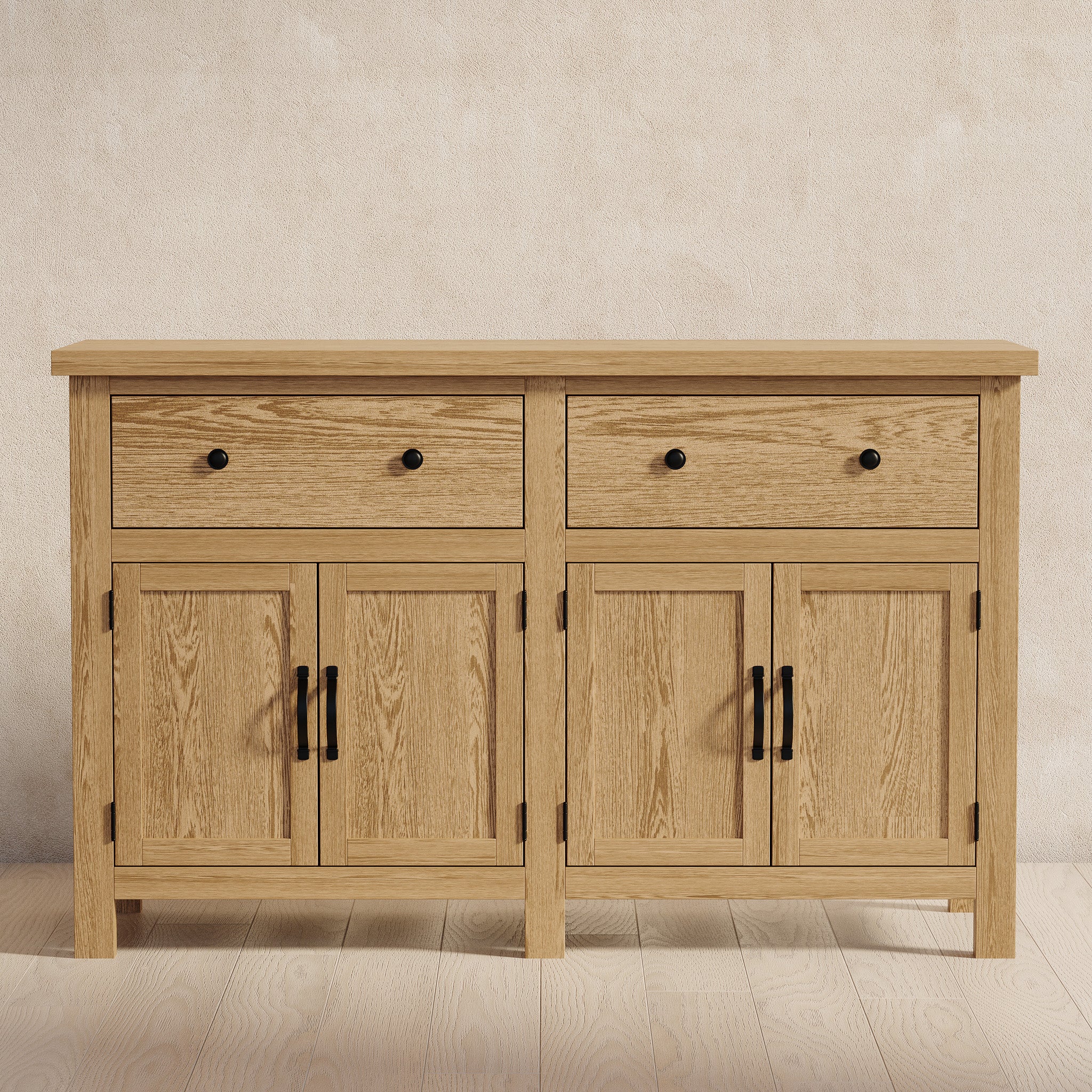 Felix Organic Wooden Sideboard in Weathered Natural Finish in Cabinets by Maven Lane