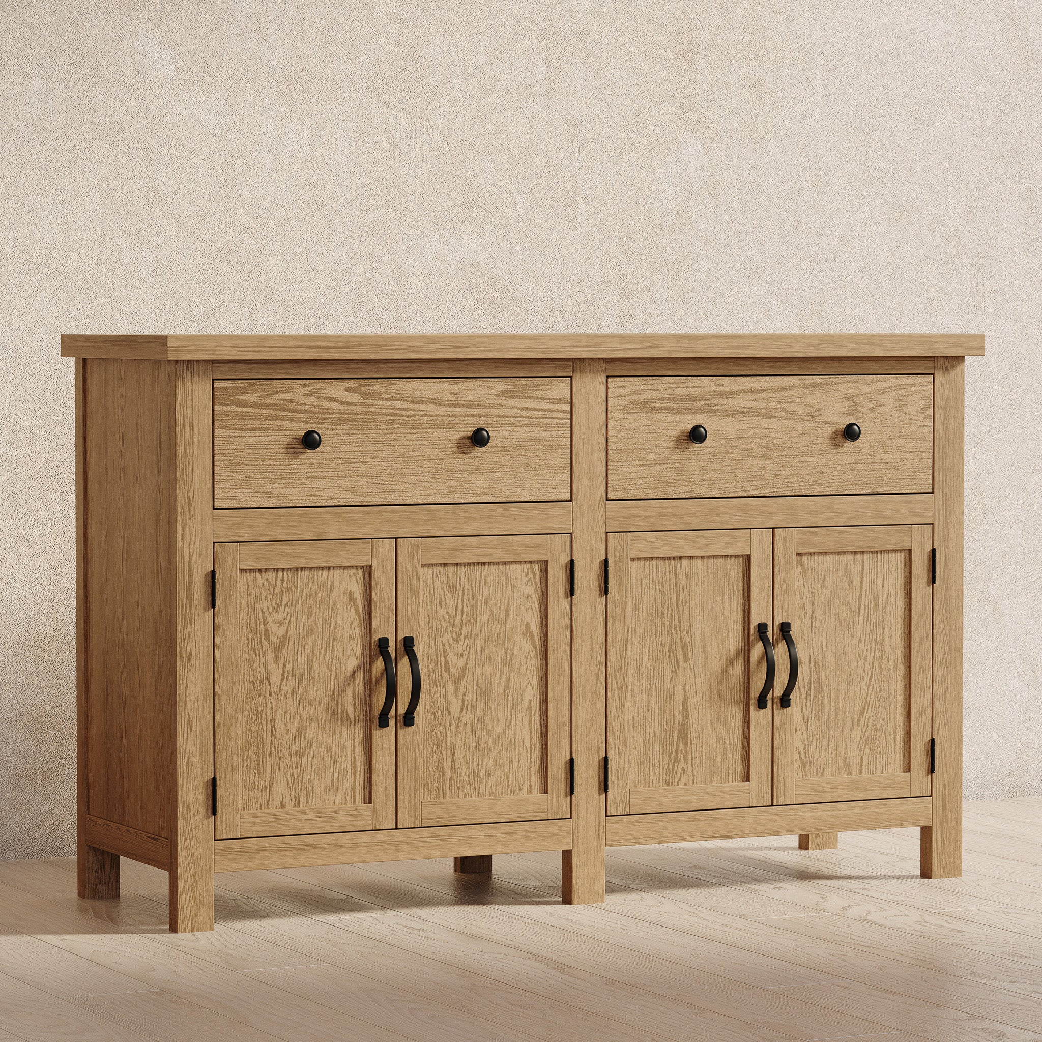 Felix Organic Wooden Sideboard in Weathered Natural Finish in Cabinets by Maven Lane