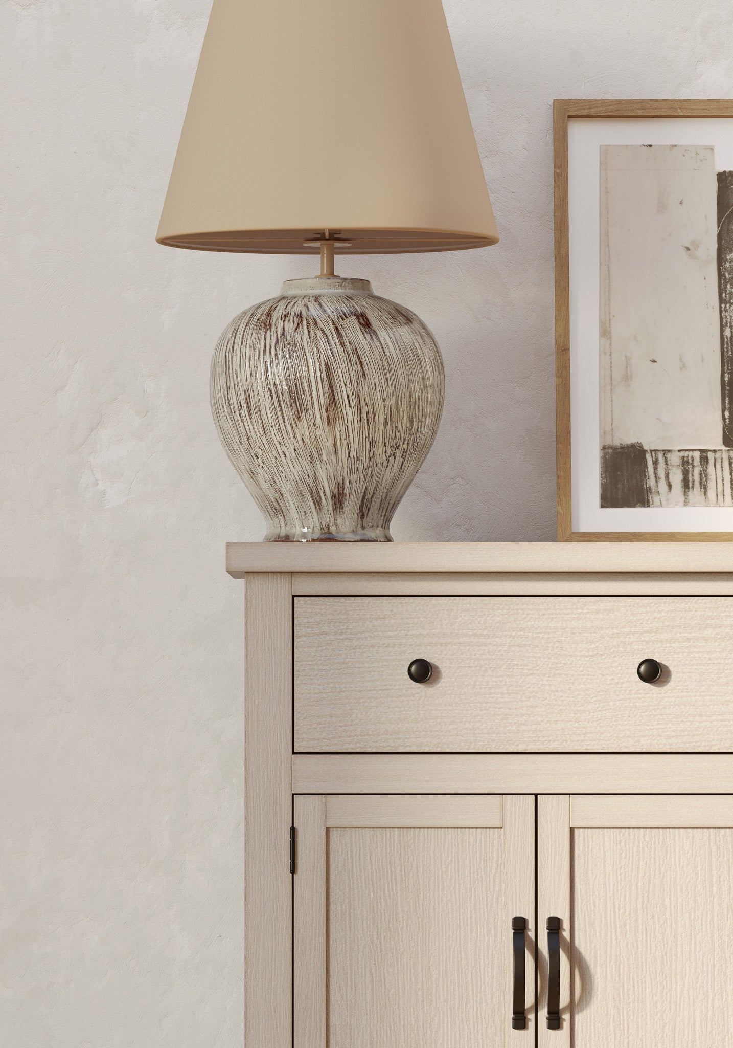 Felix Organic Wooden Sideboard in Weathered White Finish in Cabinets by Maven Lane