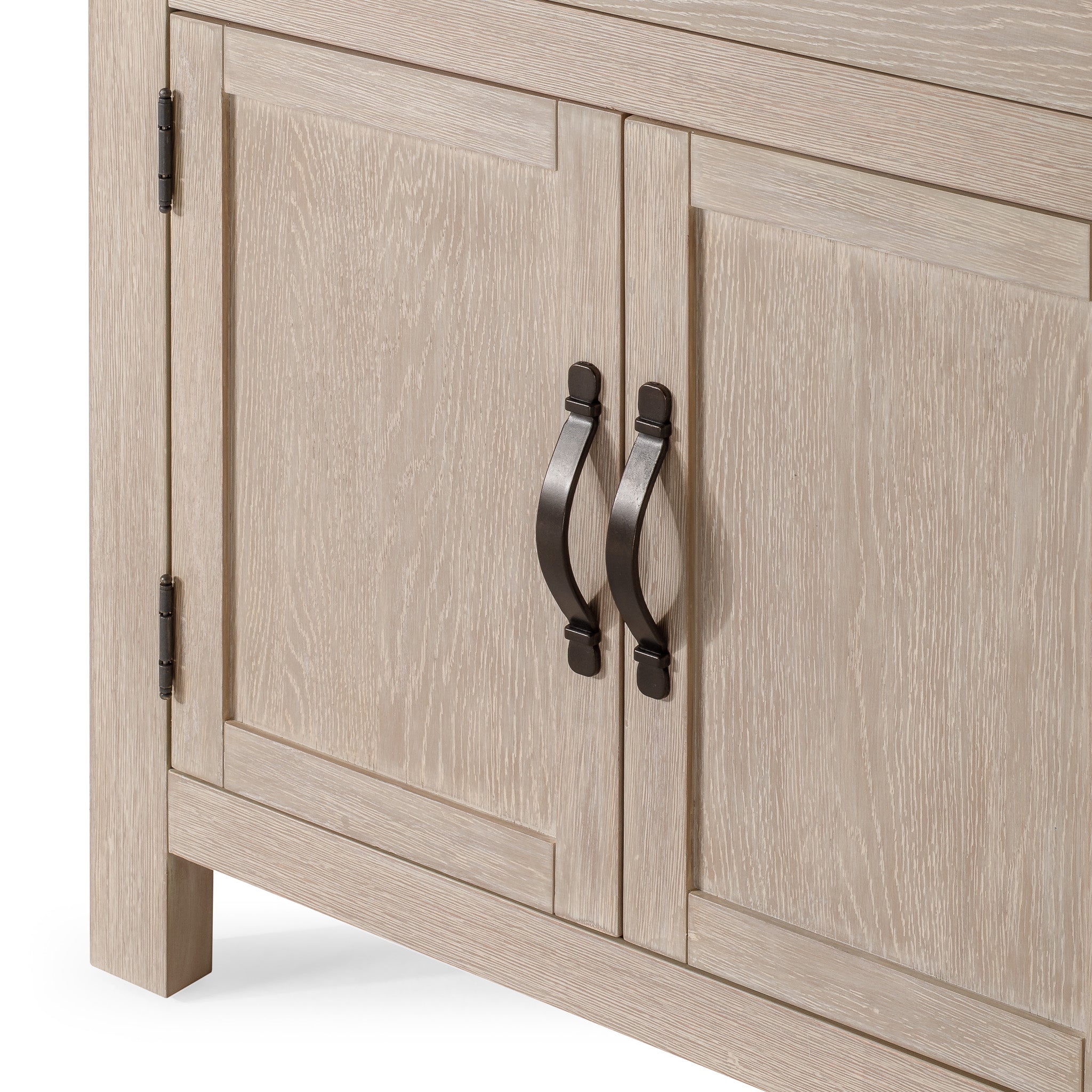 Felix Organic Wooden Sideboard in Weathered White Finish in Cabinets by Maven Lane